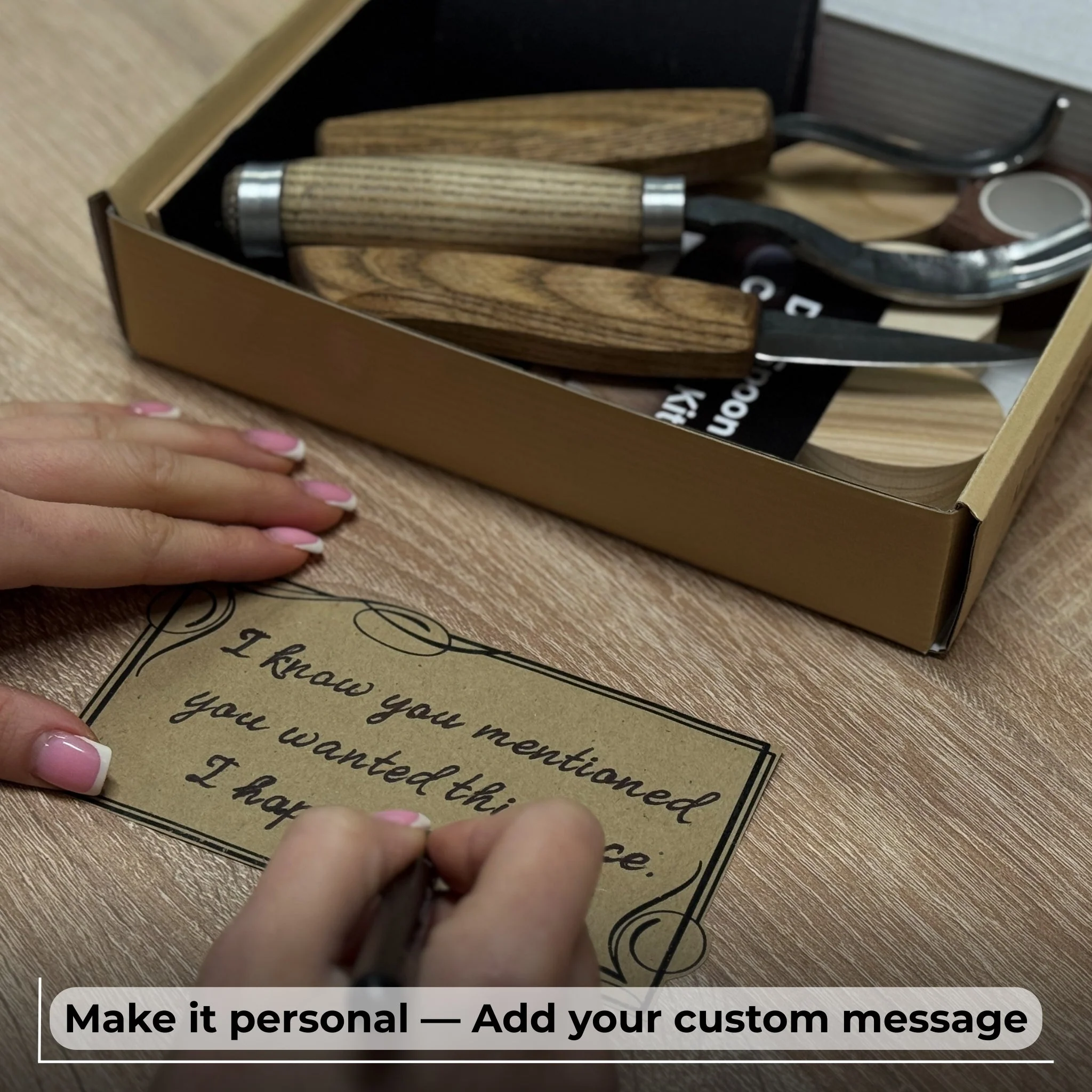 DIY 3-Piece Spoon Carving Kit for Beginners – Linden, Cherry & Oak Wood Blanks - Image 4