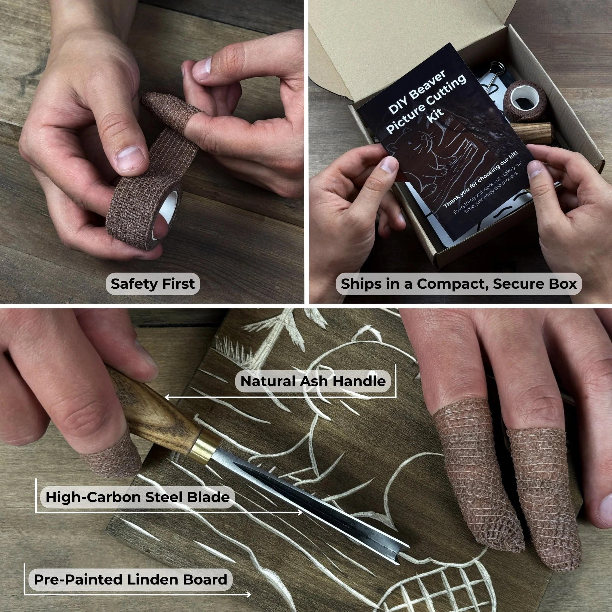 DIY Beaver Carving Kit – Wood Art Set with V-Chisel & Video Guide - Image 6
