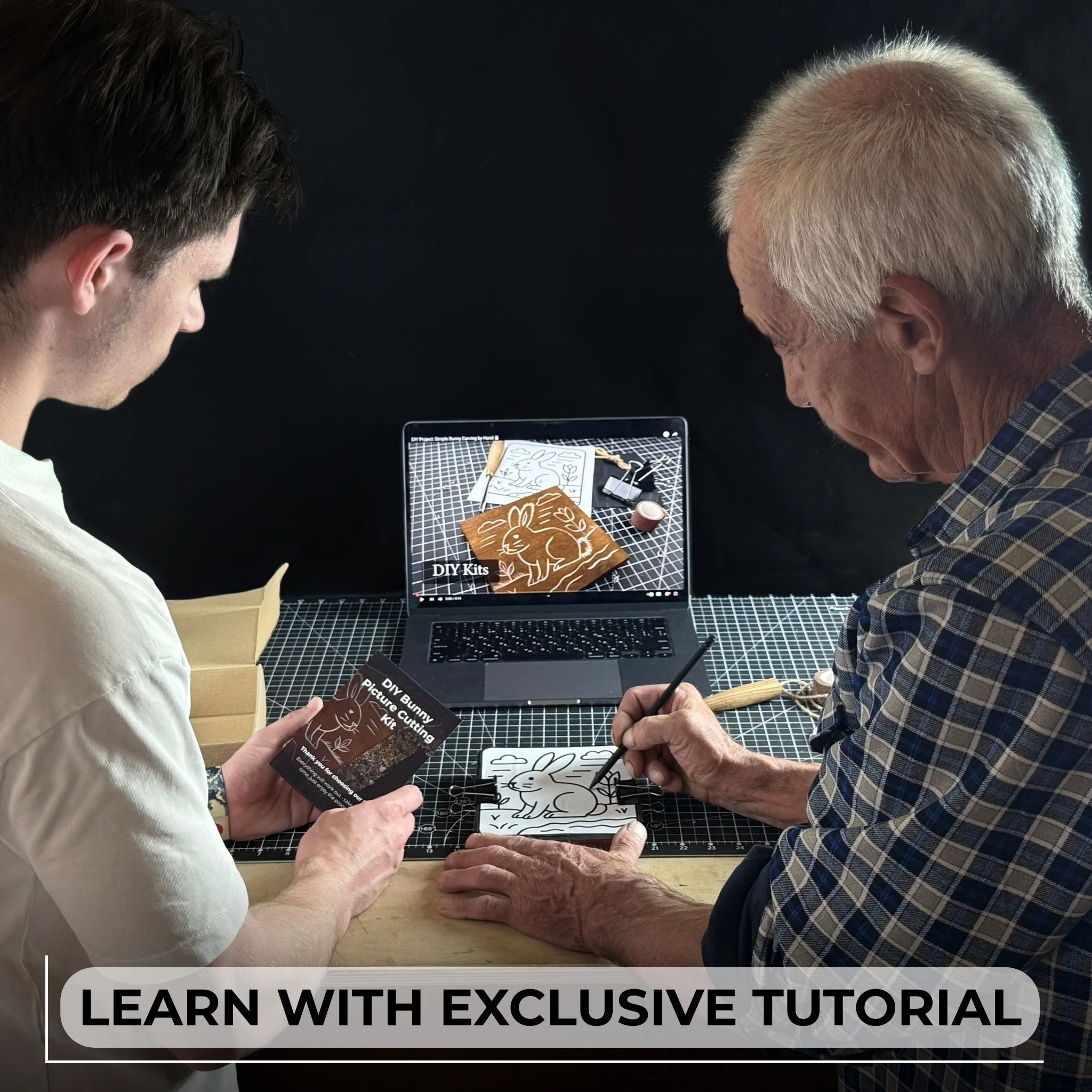 DIY Bunny Carving Kit – Wood Art Set with V-Chisel & Video Guide - Image 5