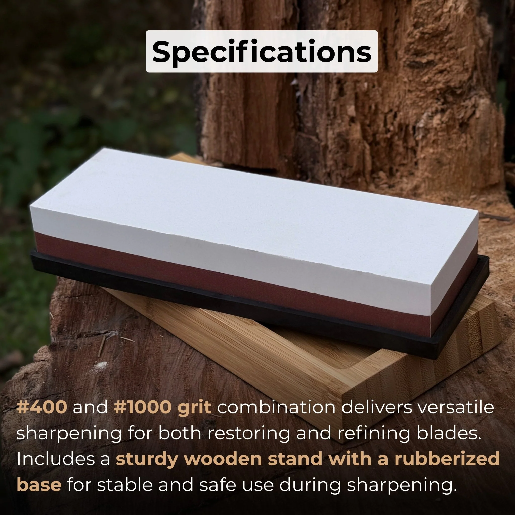 Double-Sided Sharpening Stone with Optional Wooden Stand – Grit #3000 / #8000 - Image 4