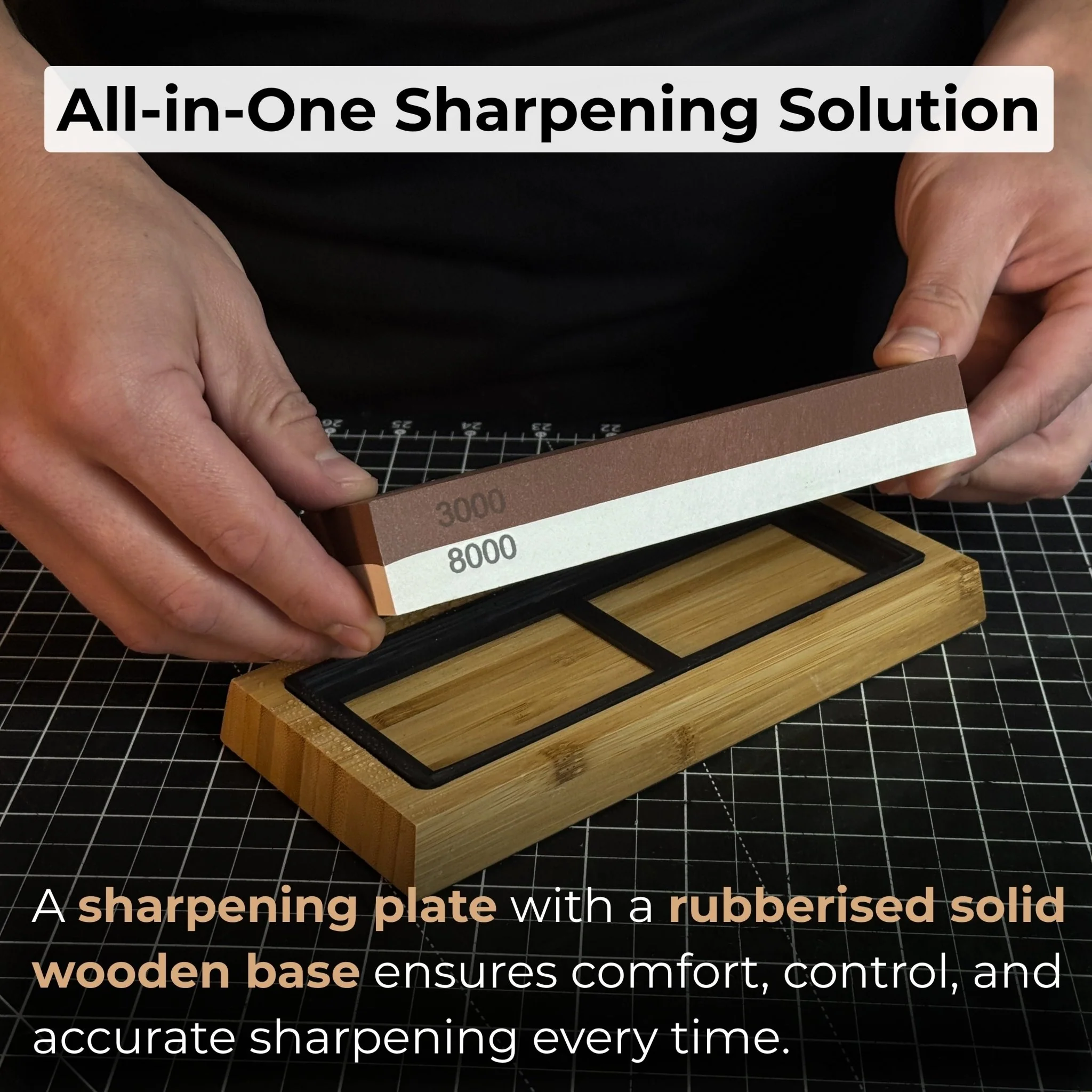 Double-Sided Sharpening Stone with Optional Wooden Stand – Grit #3000 / #8000 - Image 5