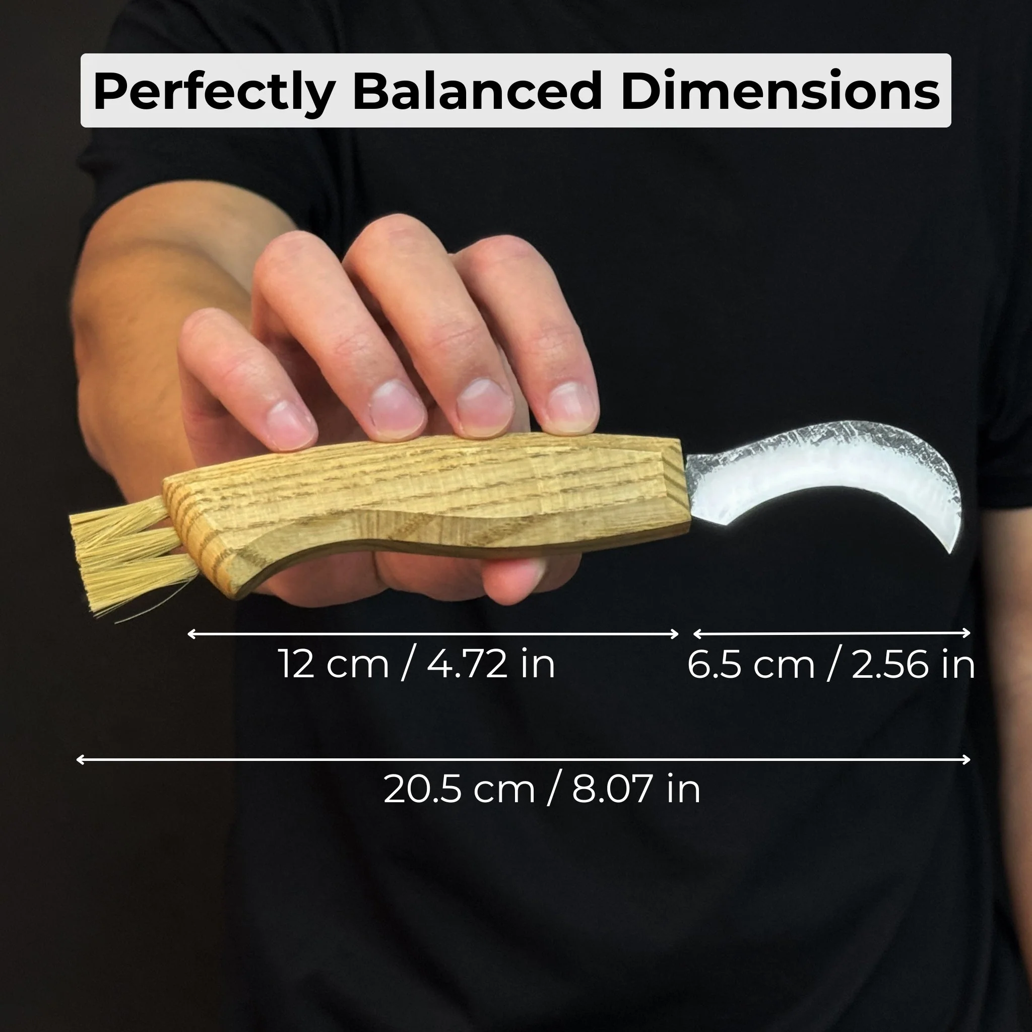 Forged Mushroom Knife with Brush, 6.5 cm (2.56 inches) - Image 5
