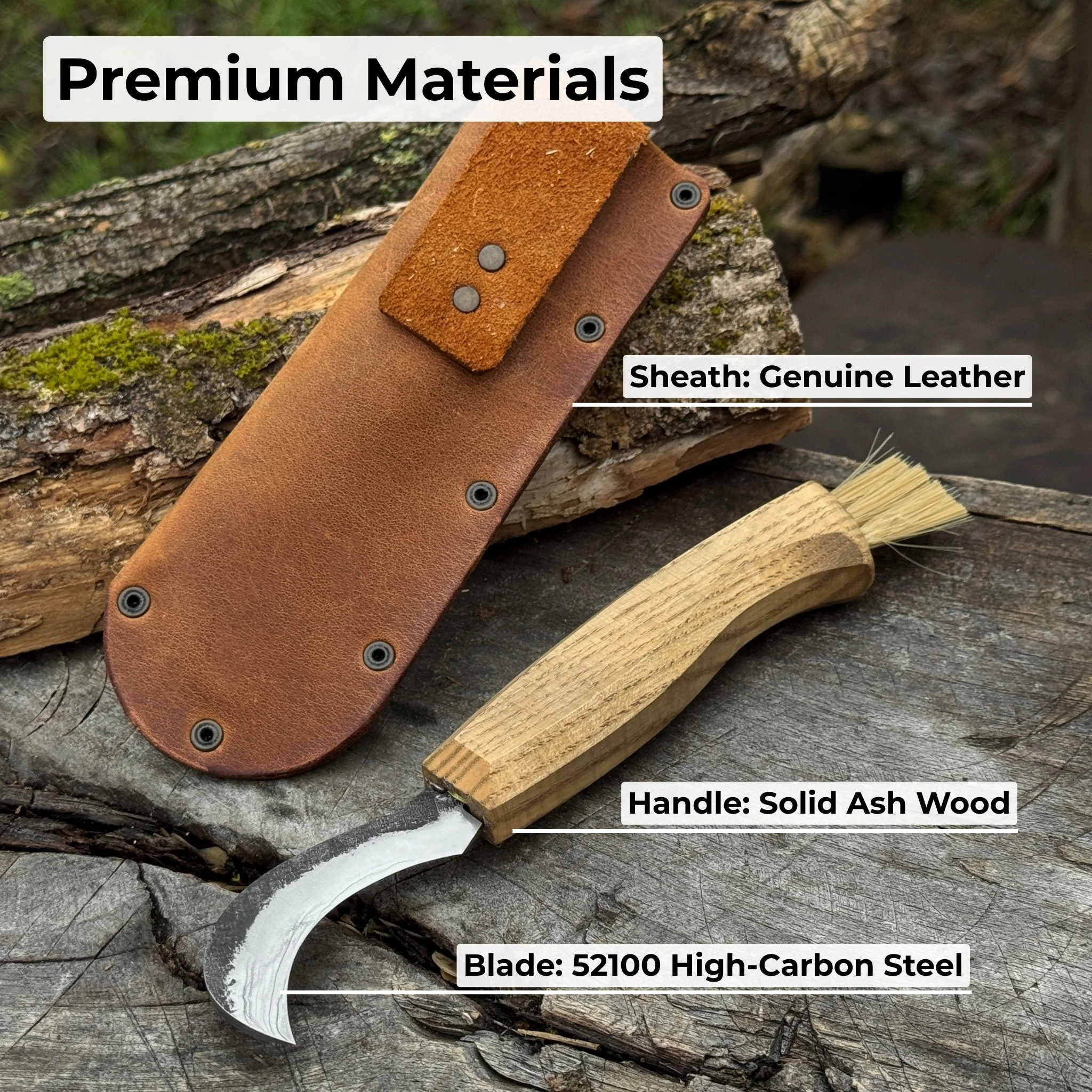 Forged Mushroom Knife with Brush, 6.5 cm (2.56 inches) - Image 6