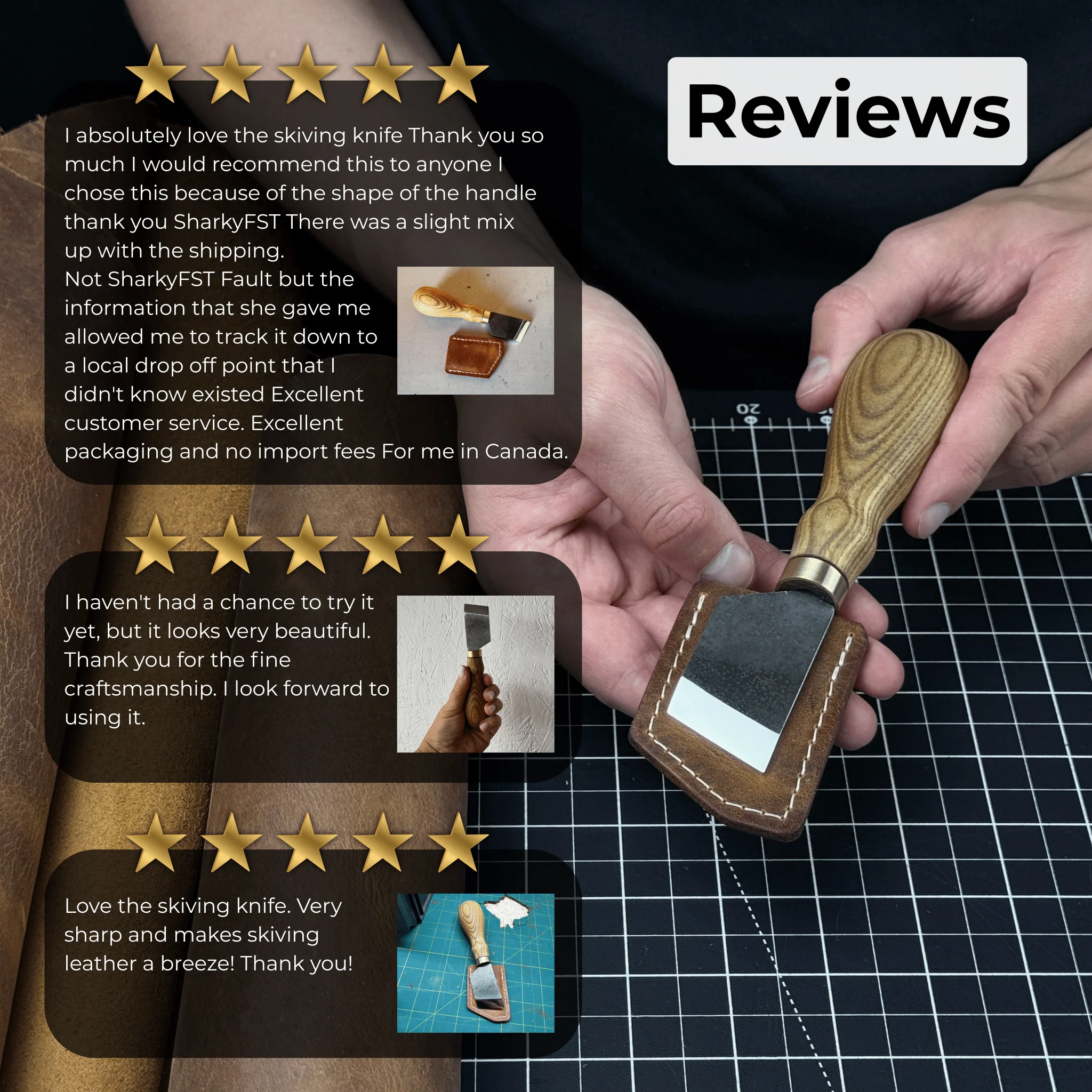 Angled Leather Skiving Knife, 3 cm (1.18 inches) - Image 10