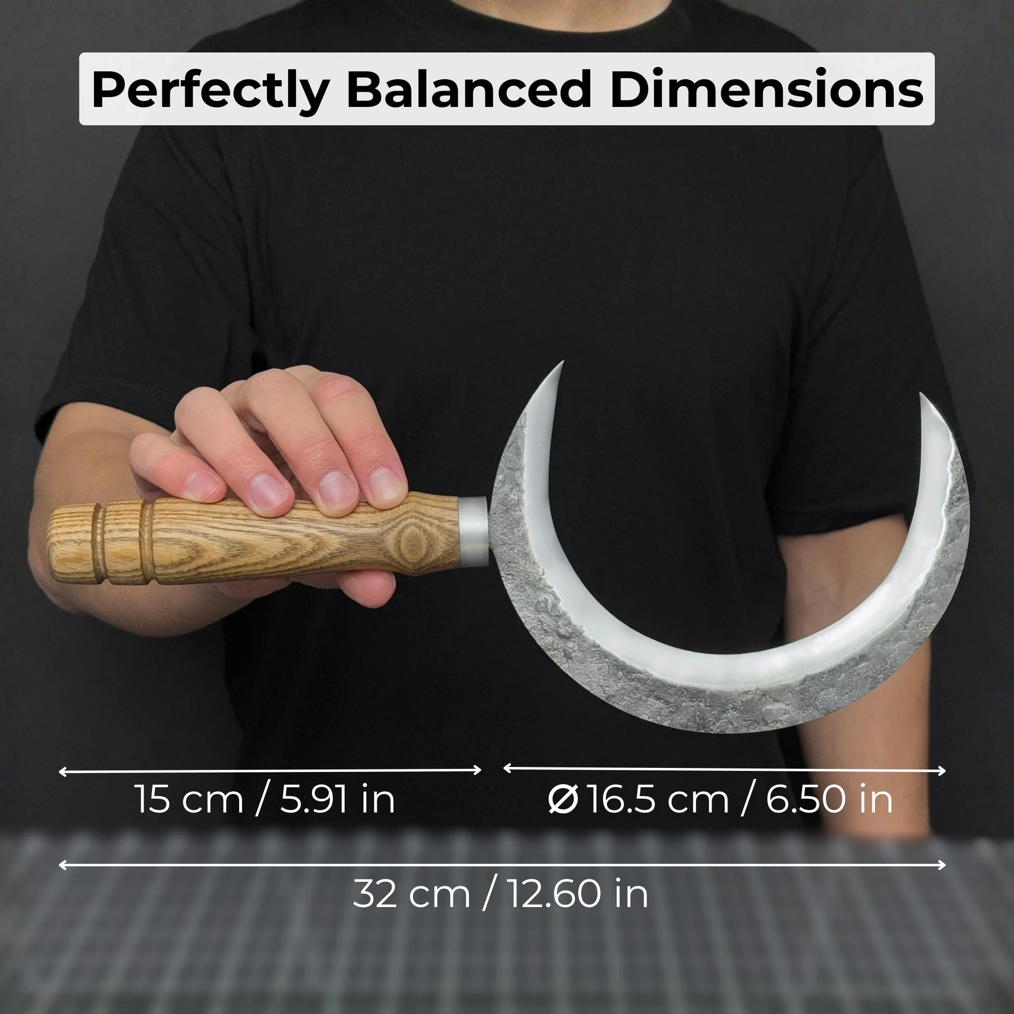 Hand-Forged Athame Ritual Witch Sickle, ⌀16.5 cm (6.5 inches) - Image 5
