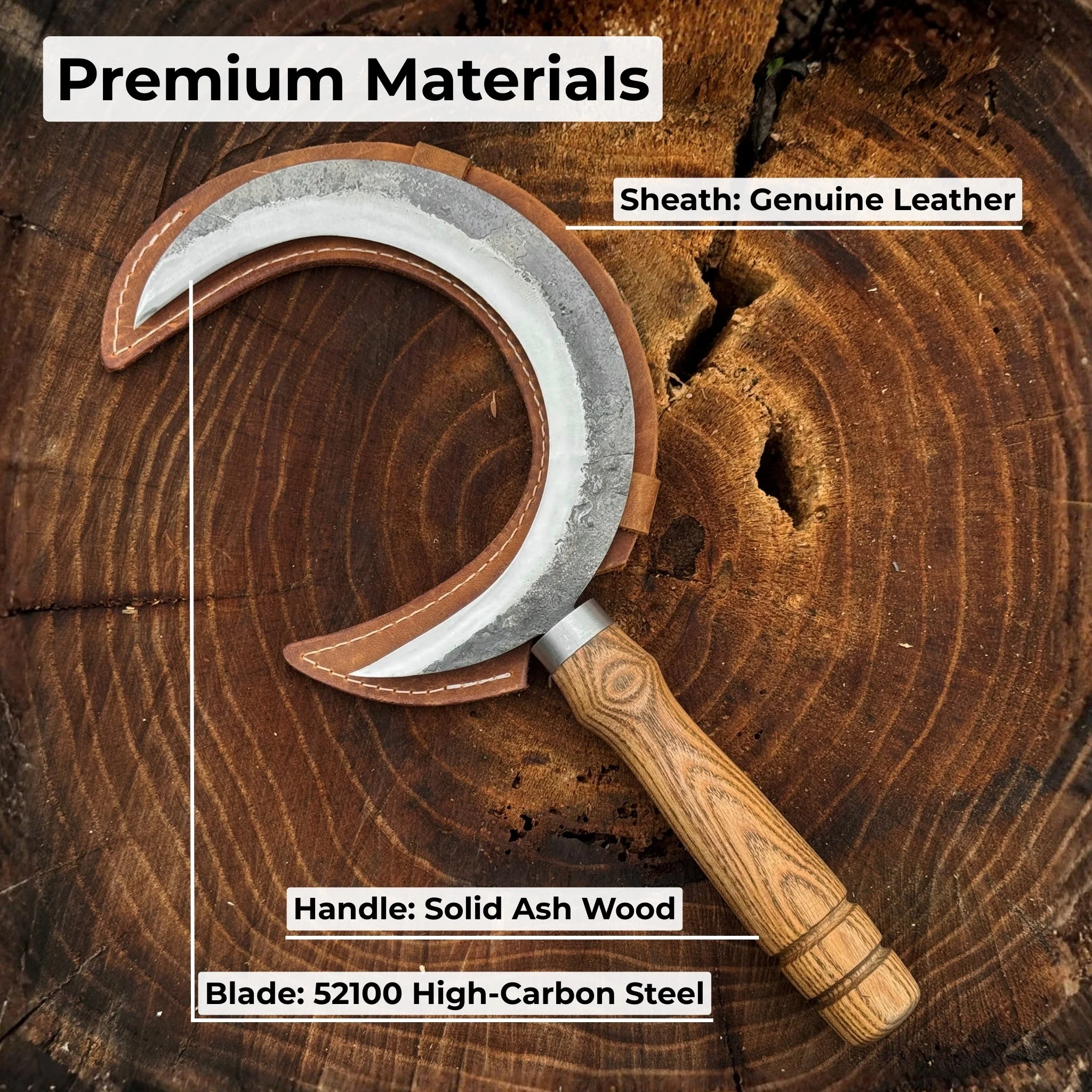 Hand-Forged Athame Ritual Witch Sickle, ⌀16.5 cm (6.5 inches) - Image 6