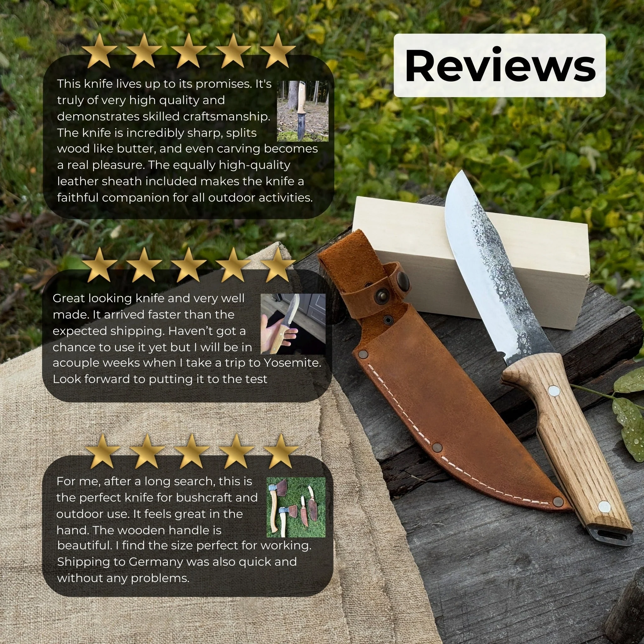 Hand-Forged Bushcraft Knife, 12 cm (4.72 inches) - Image 10