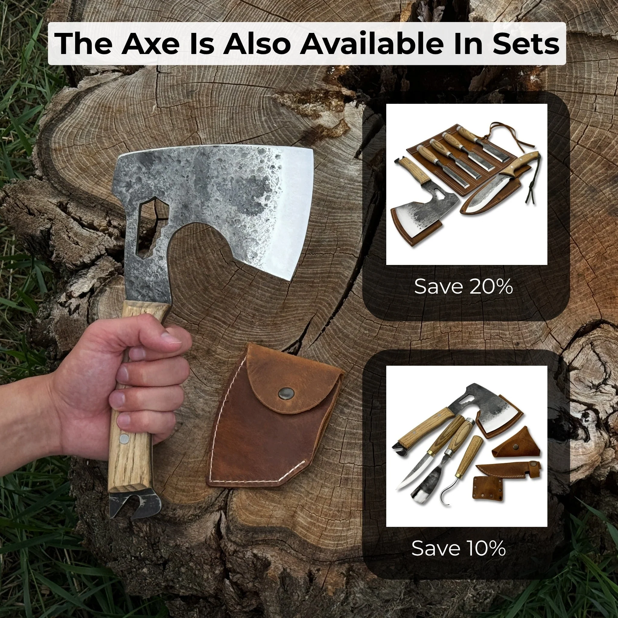 Hand-Forged Camping (Chopping) Axe, 0.6 kg (1.32 Ibs) - Image 11