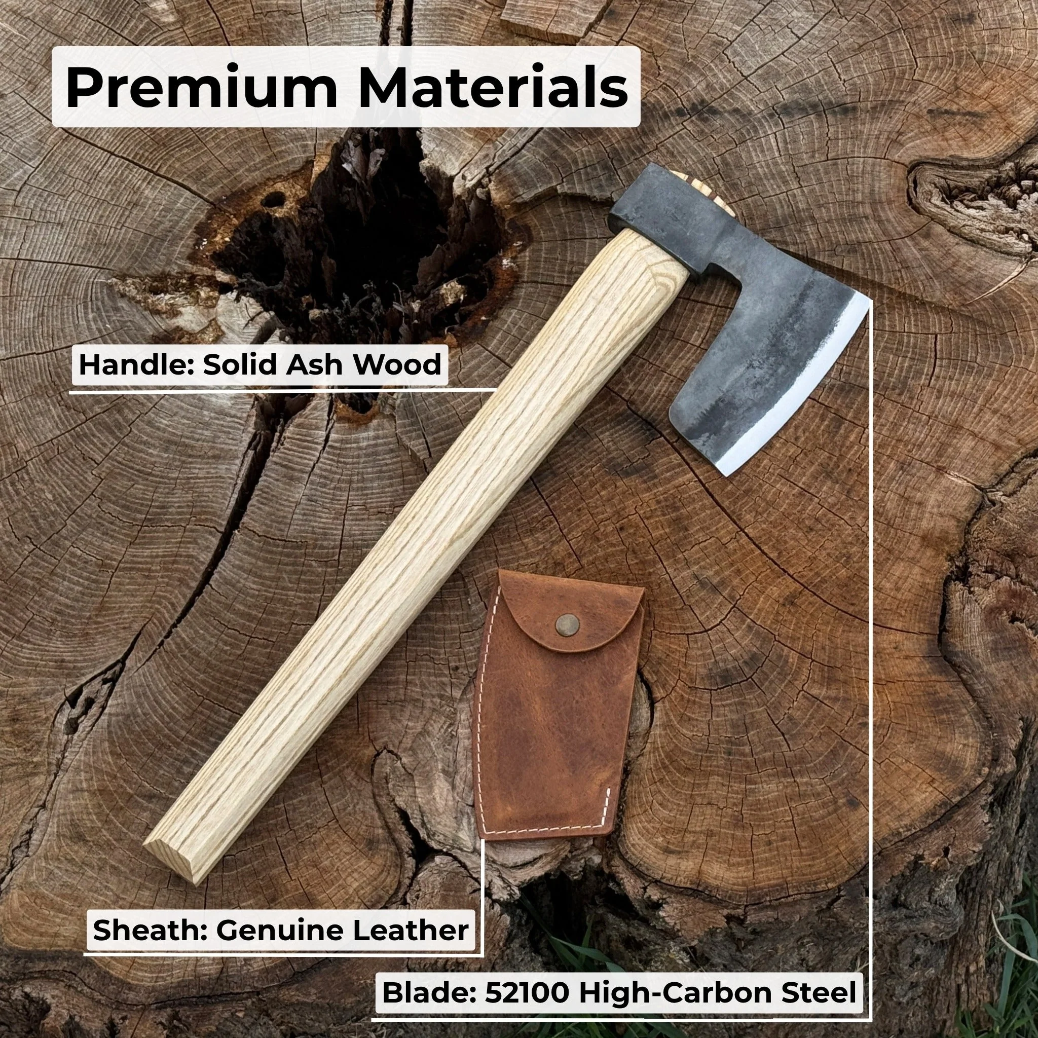 Hand-Forged Carpenter's Axe with Leather Sheath, 0.84 kg (1.85 lb) - Image 7