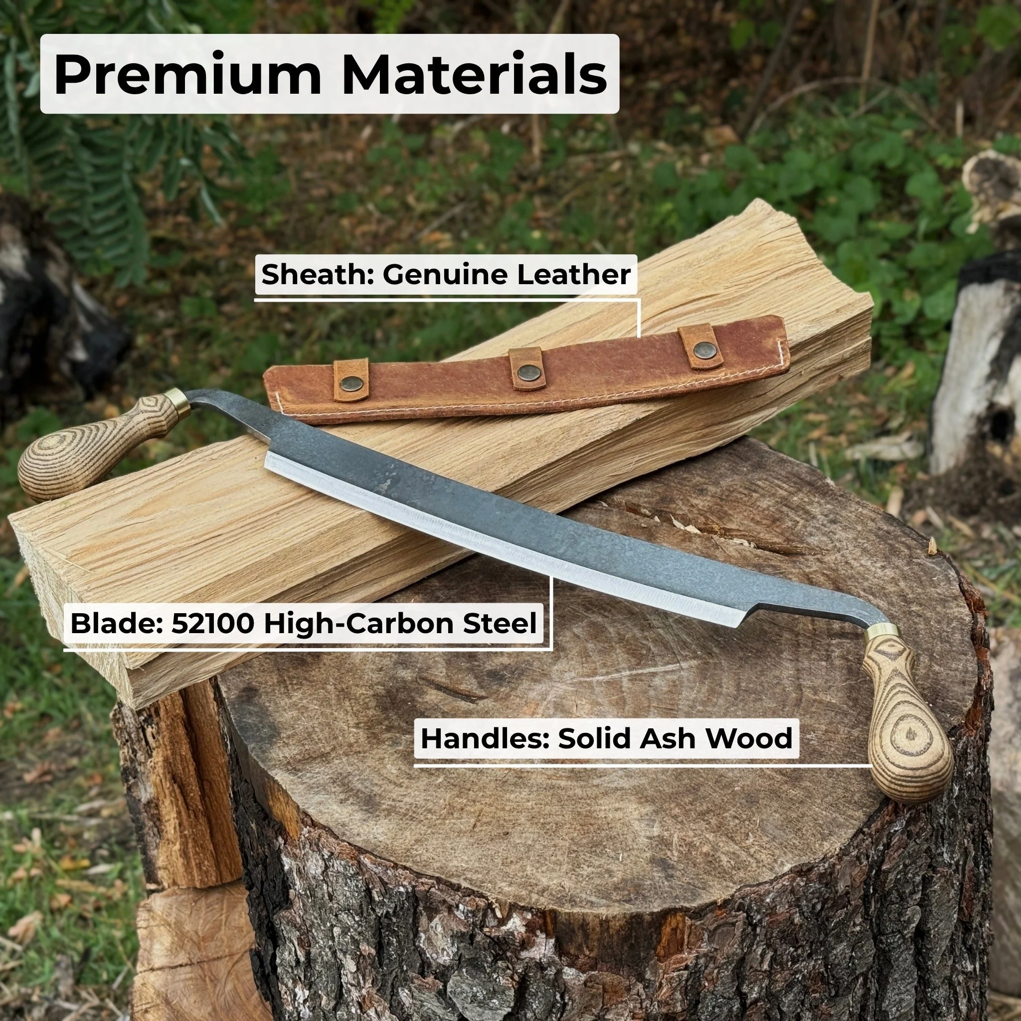 Curved Draw Knife (Push/Pull Shave), 25.5 cm (10 inch) Cutting Edge - Image 6