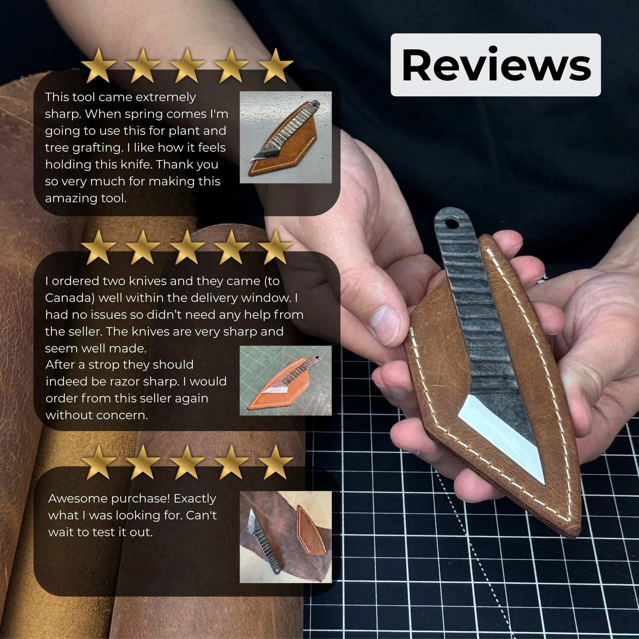 Hand-Forged Kiridashi Knife, 14 cm (5.51 inches) with Leather Sheath - Image 10