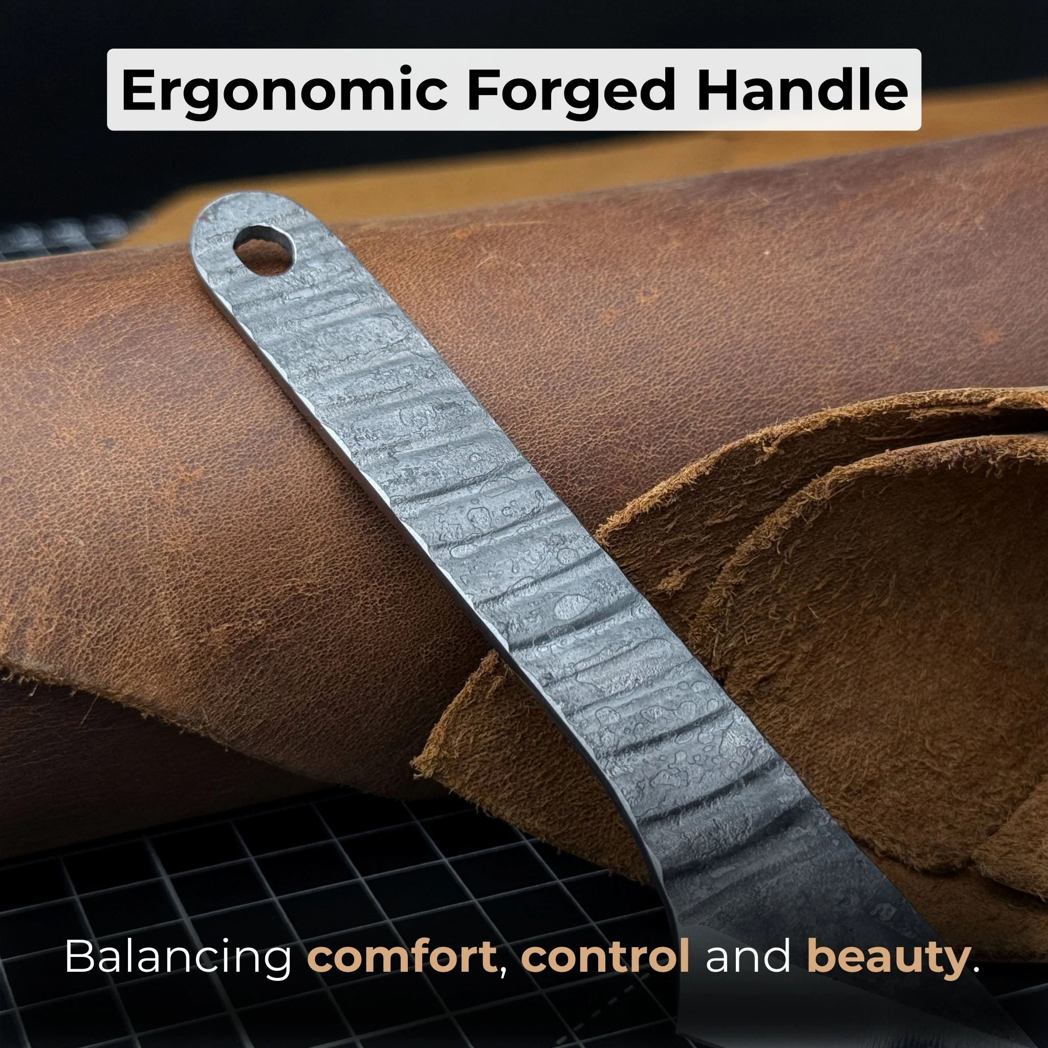 Hand-Forged Kiridashi Knife, 14 cm (5.51 inches) with Leather Sheath - Image 4