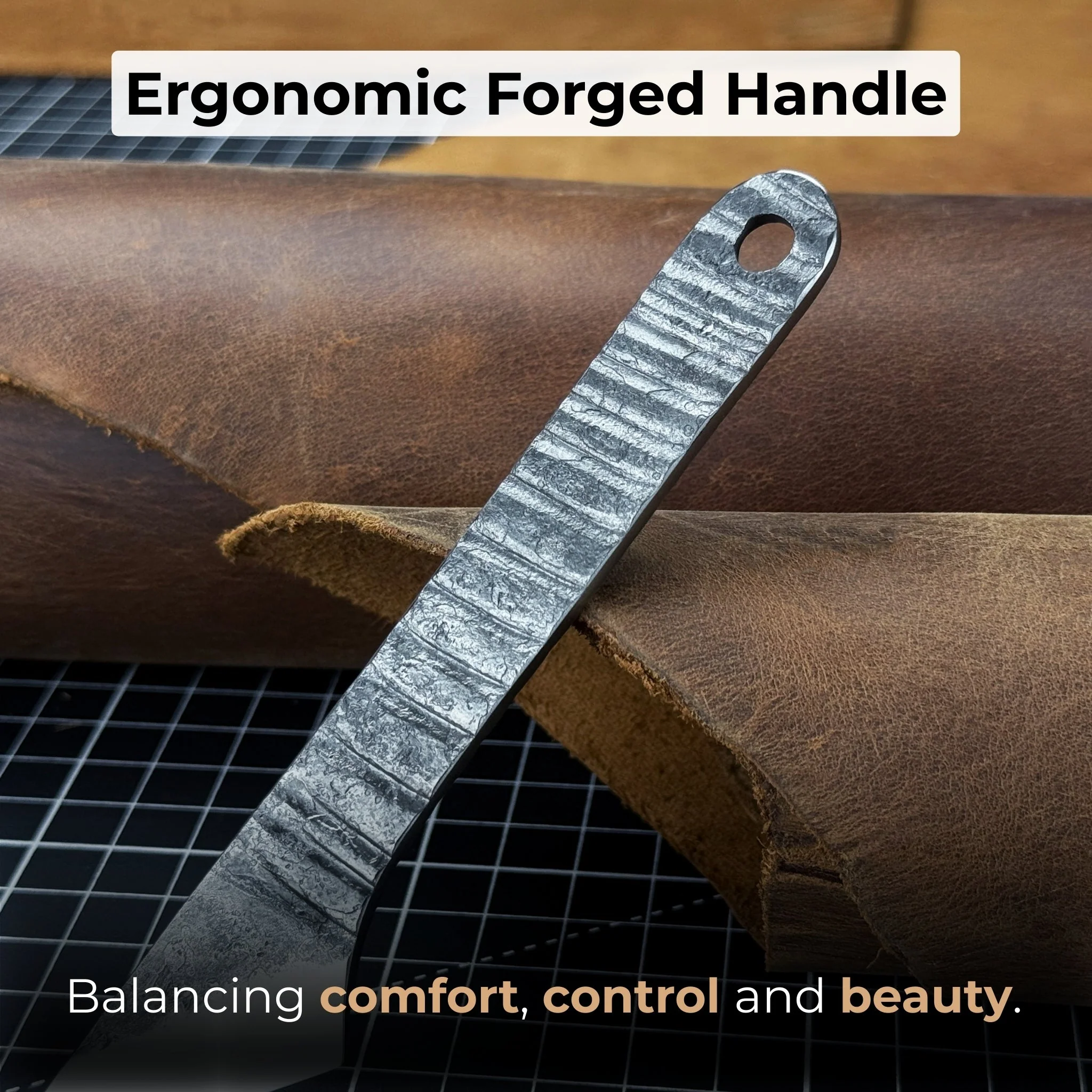 Hand-Forged Kiridashi Knife - Razor-Sharp Carbon Steel Blade with Leather Sheath - Image 4