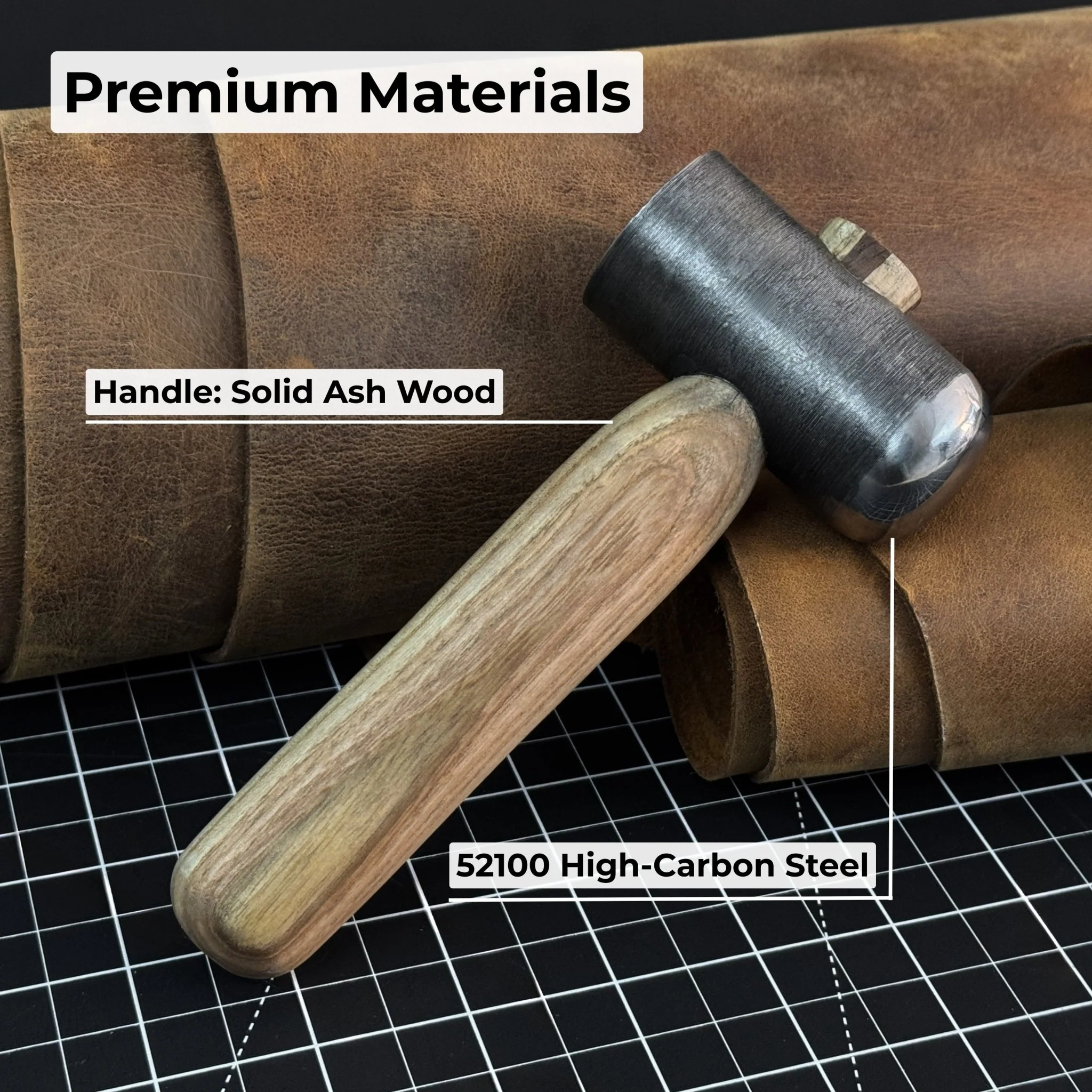 Hand-Forged Leather Hammer, 500 g (17.6 oz) - Image 7