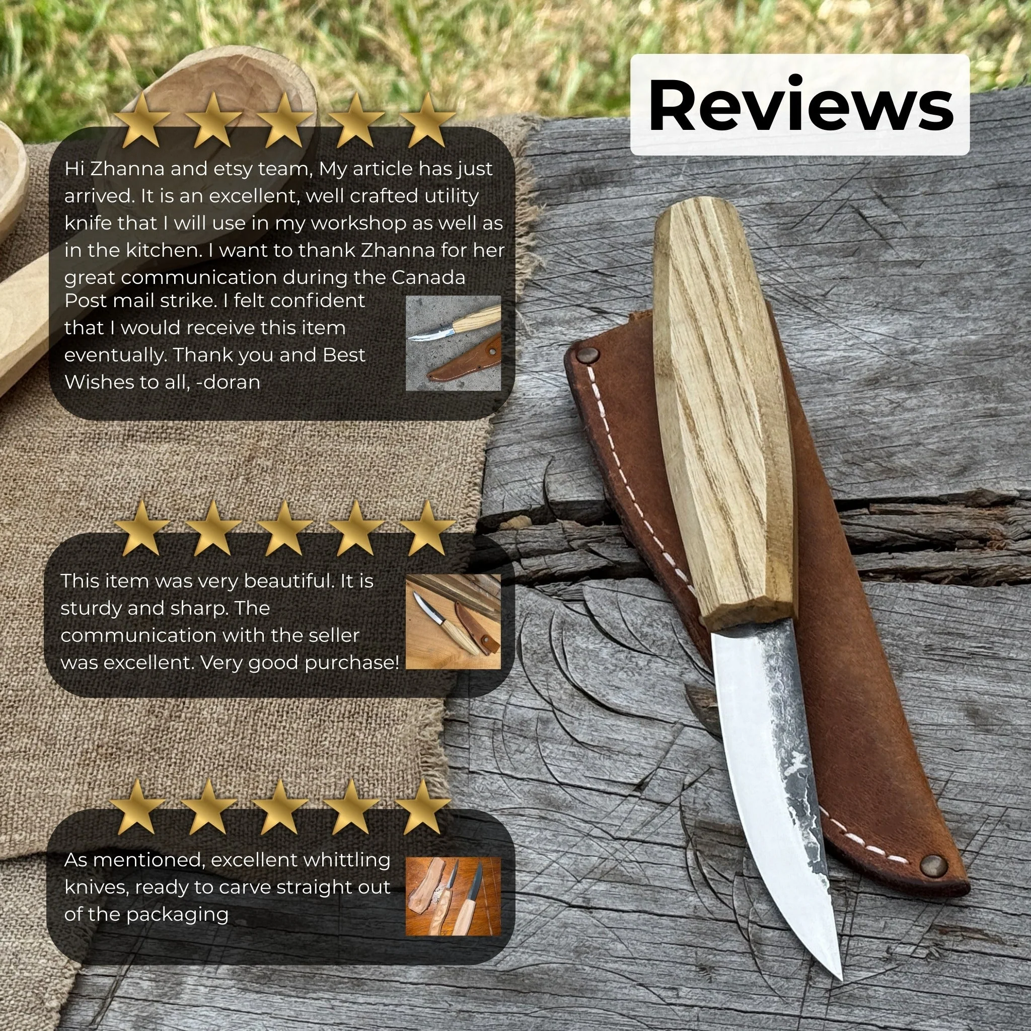Hand-Forged Sloyd Knife, 9 cm (3.54 inches) - Image 10