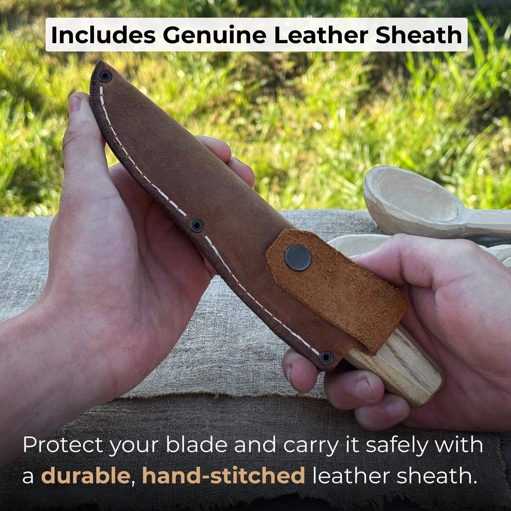 Hand-Forged Sloyd Knife, 9 cm (3.54 inches) - Image 4