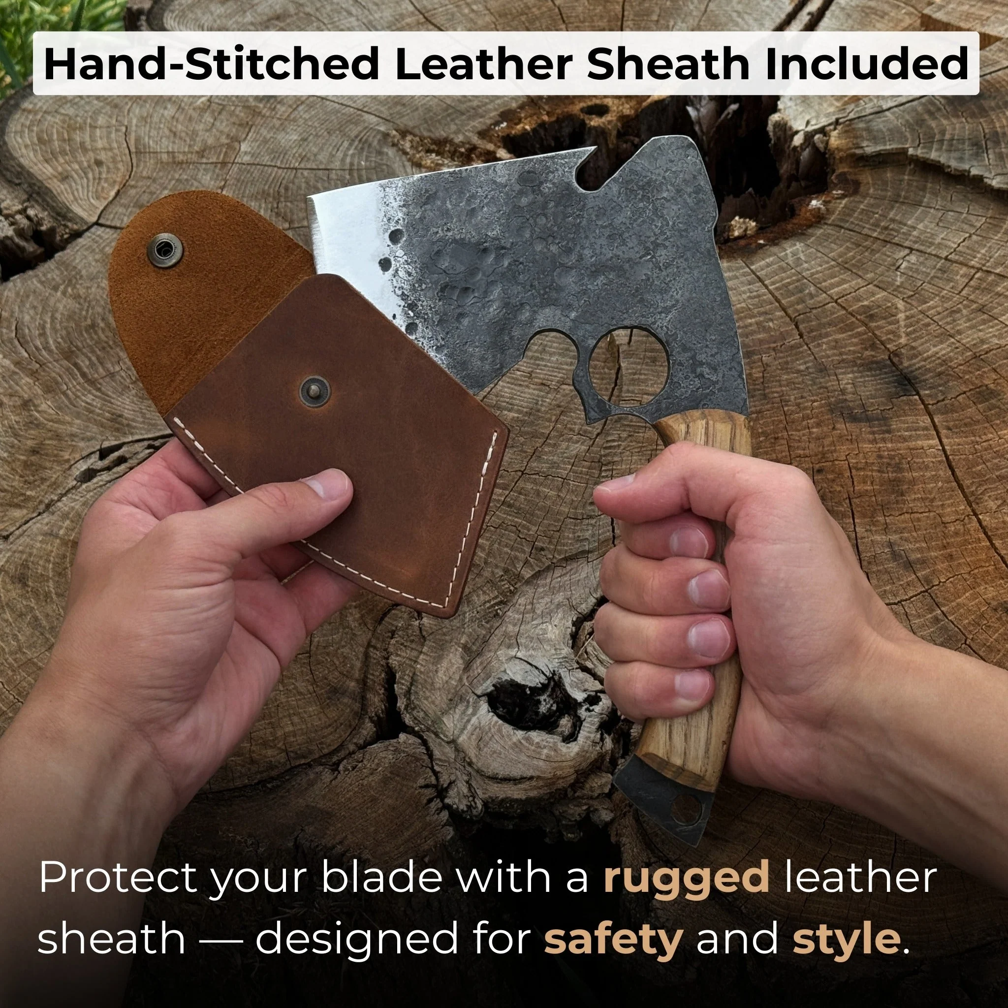 Hand-Forged Small Camping Axe with Curved Handle, 0.52 kg (1.15 Ibs) - Image 5
