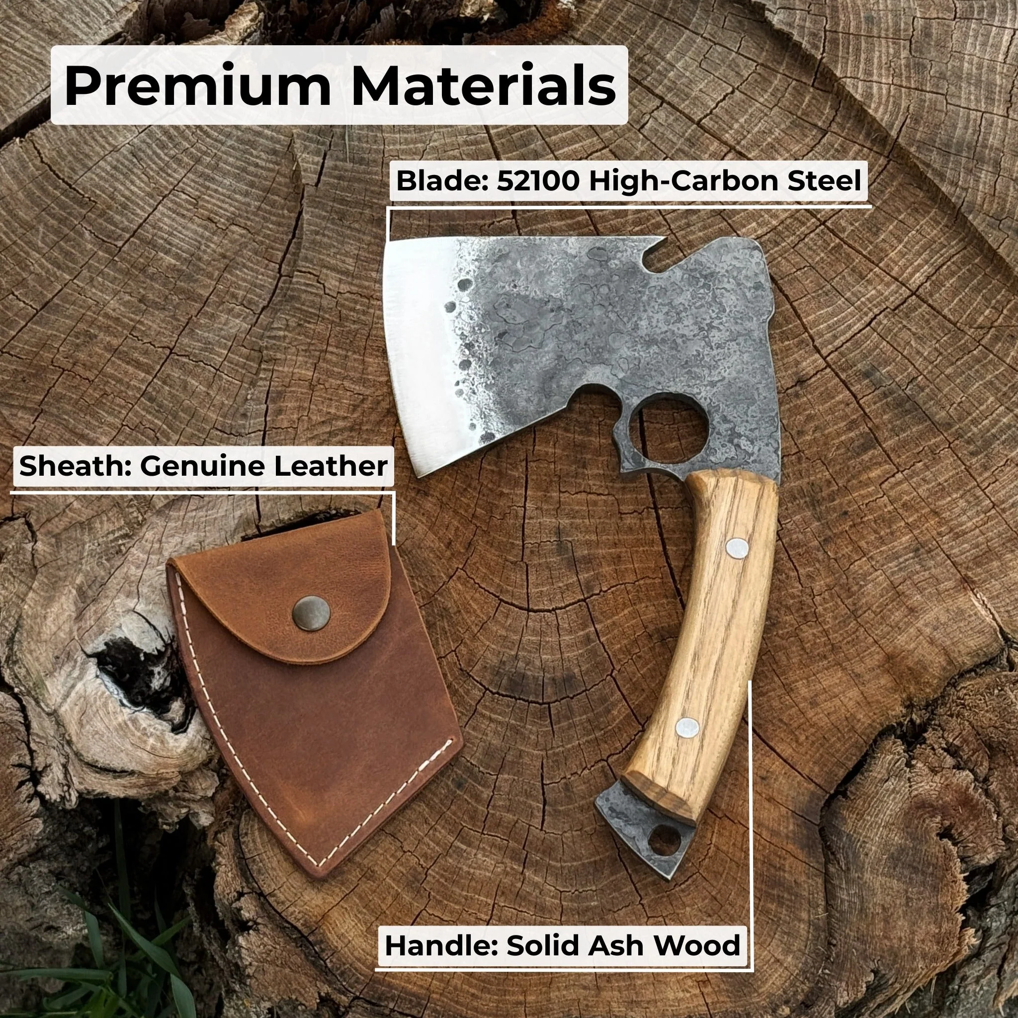 Hand-Forged Small Camping Axe with Curved Handle, 0.52 kg (1.15 Ibs) - Image 6
