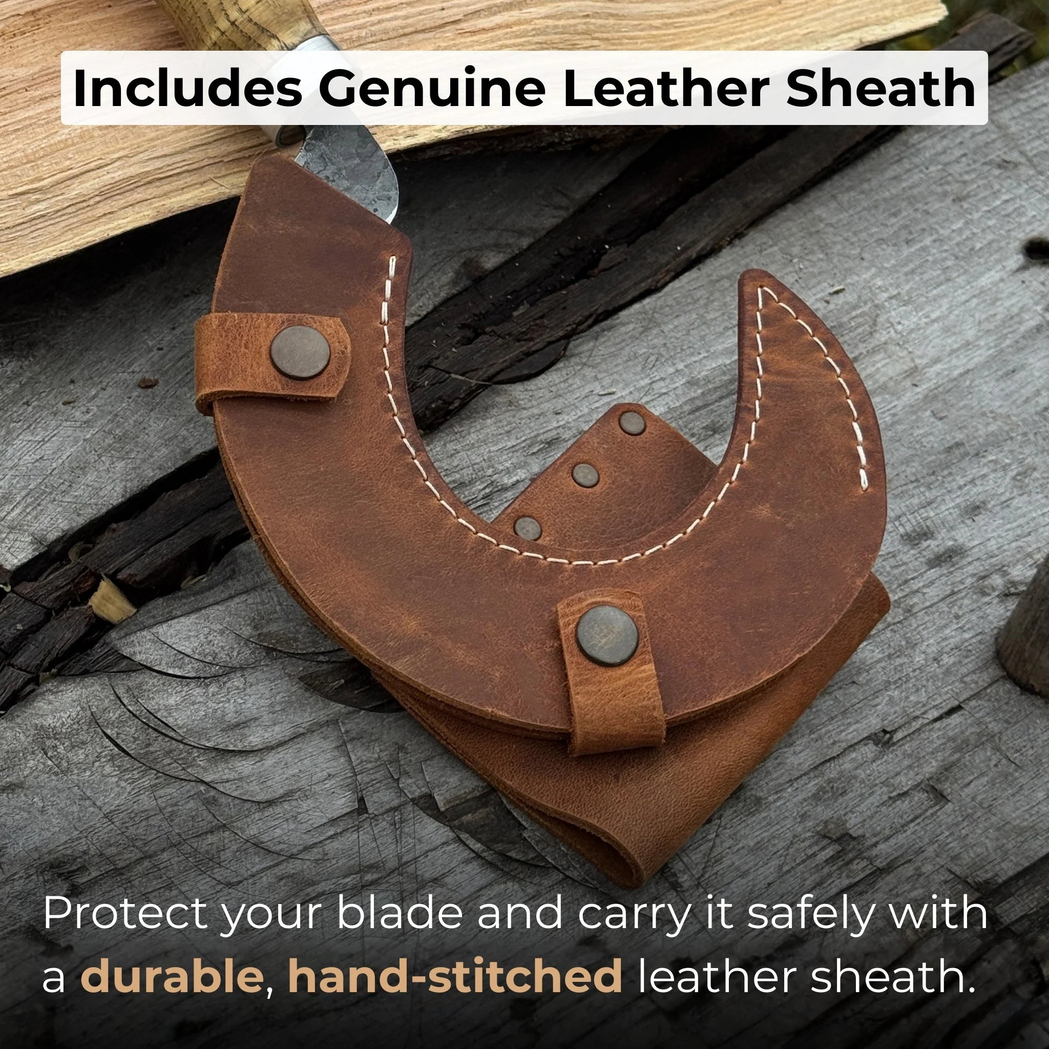 Hand-Forged Small Sickle – 9 cm (3.54 inches) Blade with Leather Belt Attachment - Image 4