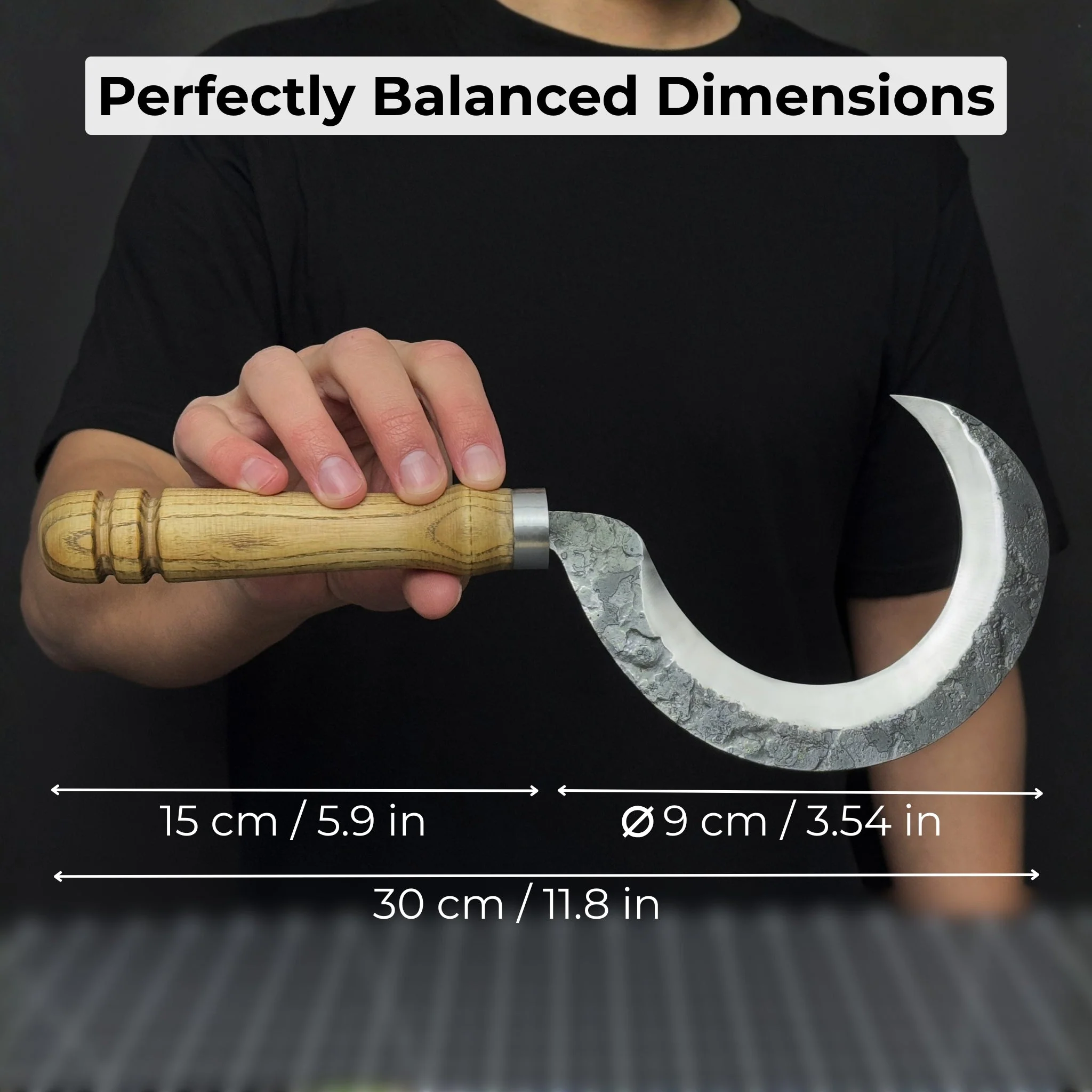 Hand-Forged Small Sickle – 9 cm (3.54 inches) Blade with Leather Belt Attachment - Image 5