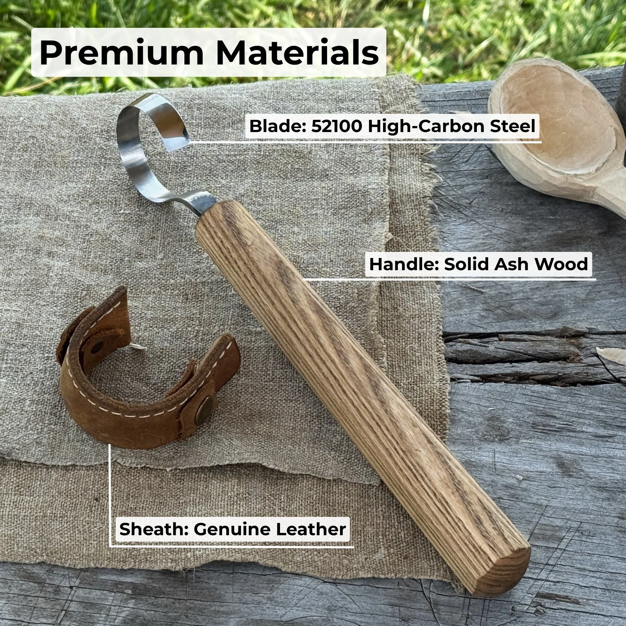 Spoon Carving Hook Knife, ⌀ 4.5 cm (1.77 inches) - Image 6