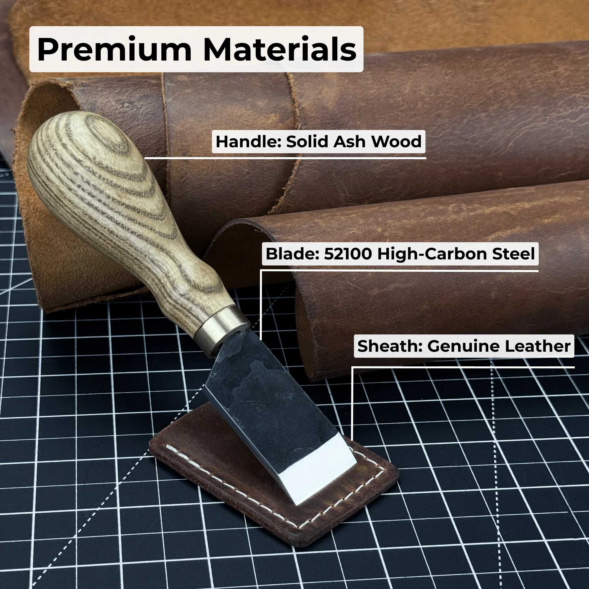 Straight Leather Skiving Knife, 3 cm (1.18 inches) - Image 7