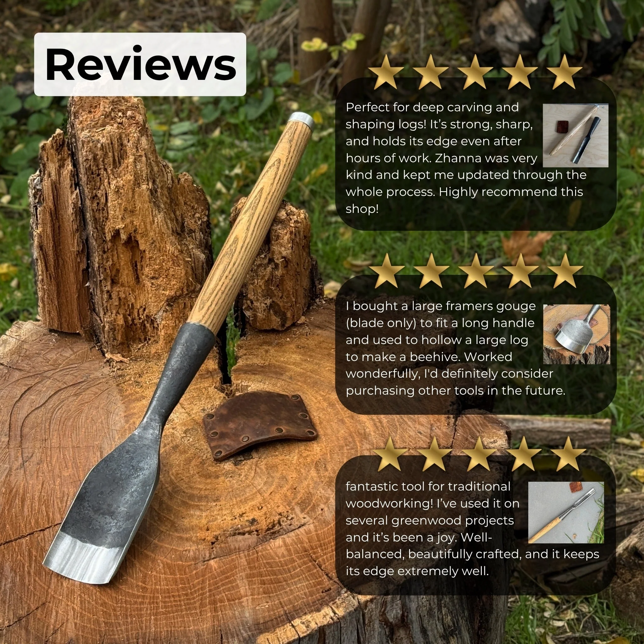 Timber Framing Rounded Chisel, 20 - 100 mm (0.8 - 3.9 inches) - Image 11