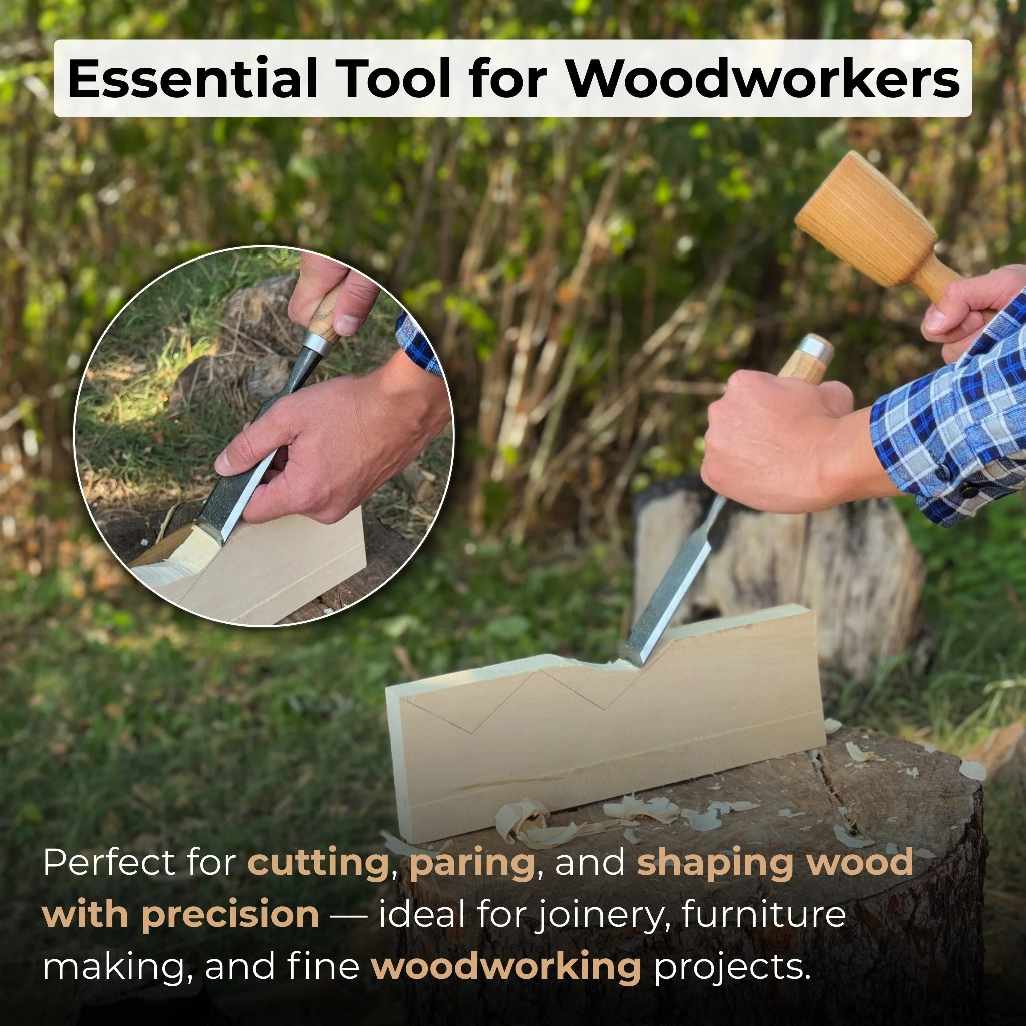Wood Carving Chisel, 10 - 50 mm (0.39 - 1.97 inches) - Image 7