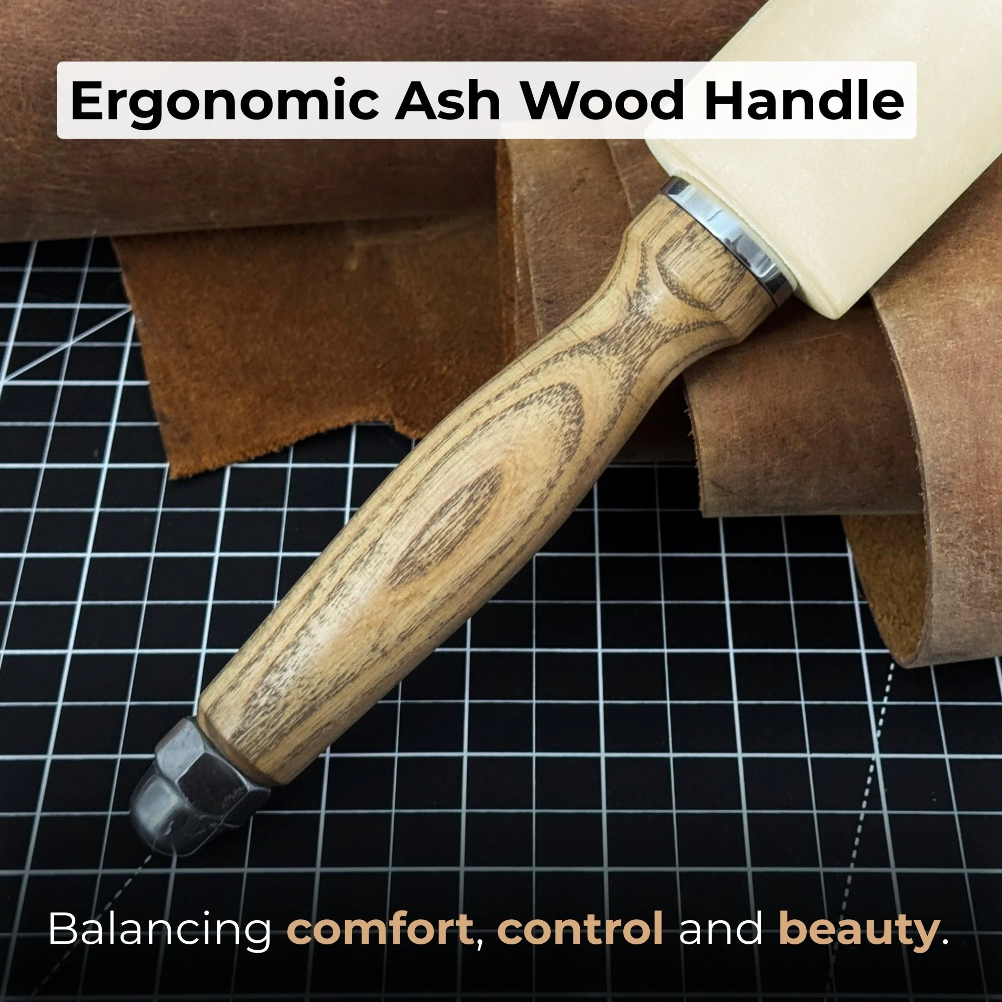 Handmade Mallet with Nylon Head, 21.5 cm (8.46 inches) - Image 4