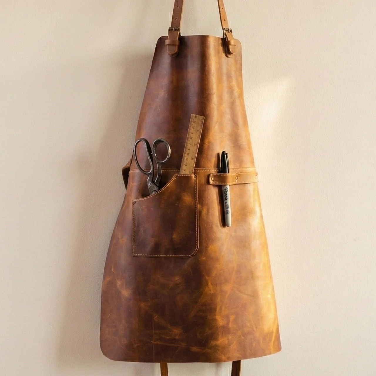 Leather Apron with Adjustable Straps and Pockets - Image 12