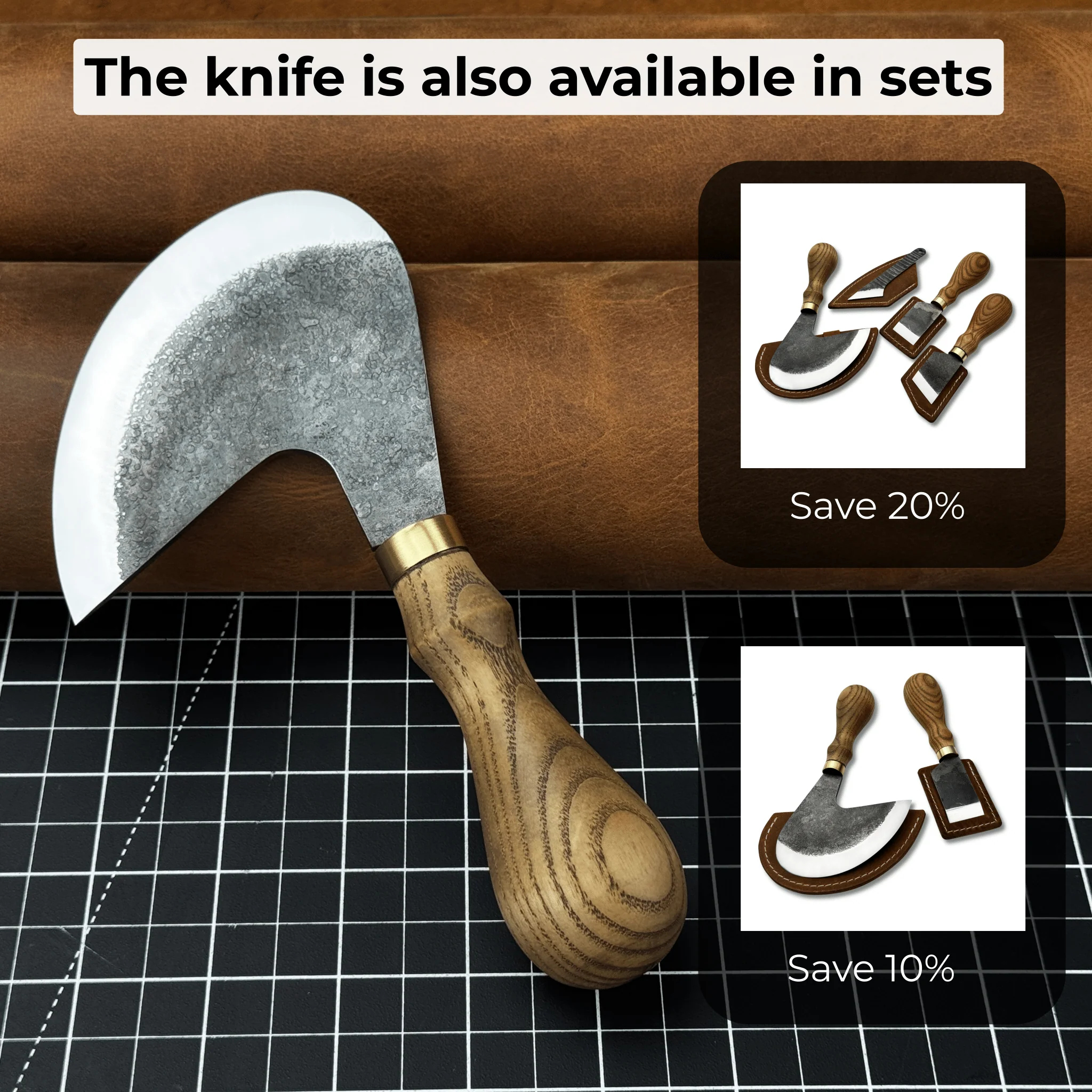 Professional Leather Crafting Half Round Knife, 10.5 cm (4.1 inches) - Image 11