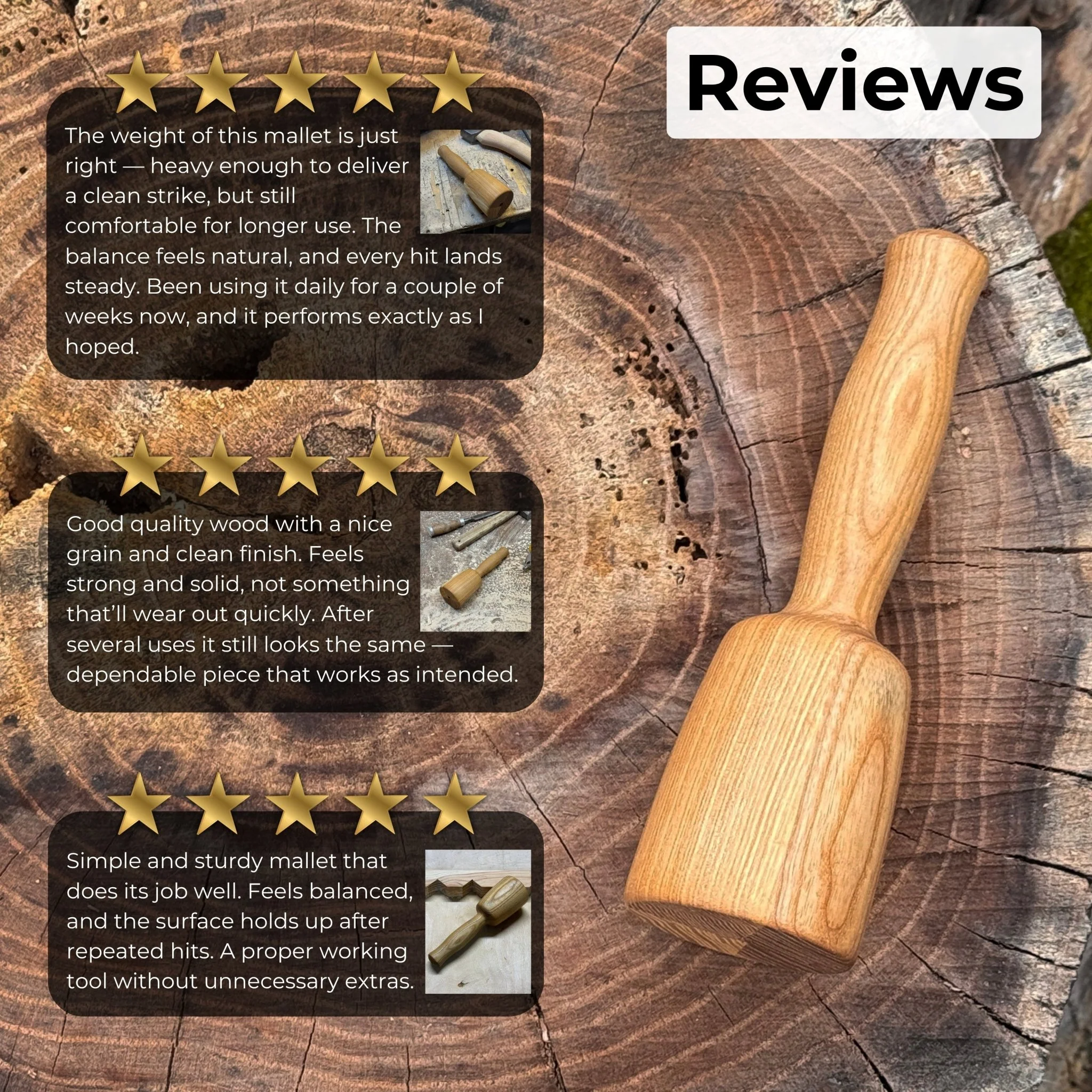 Quiet 7 oz. Wooden Mallet (Mallet Tool) - Image 7