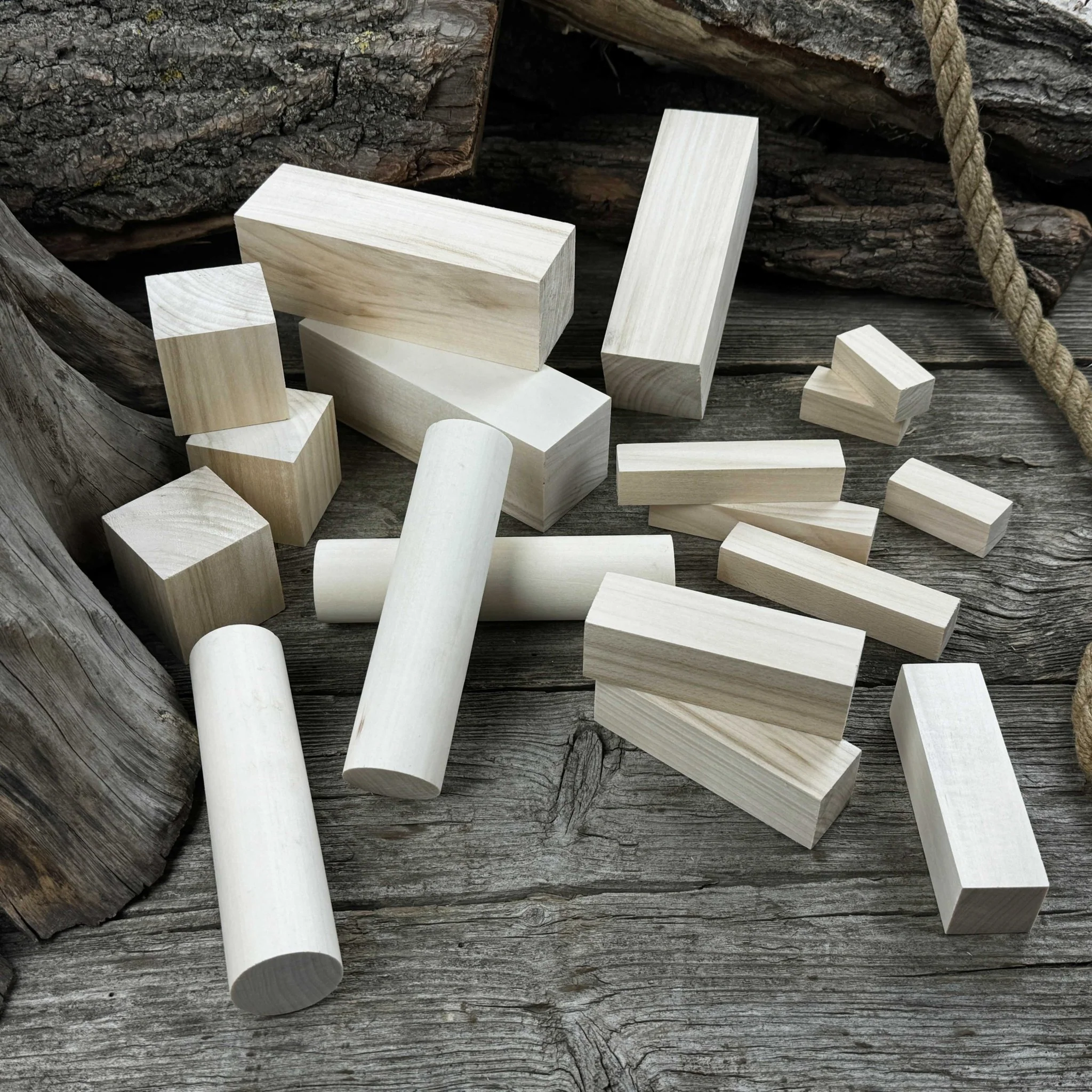 Set of 18 Assorted Linden Wood Carving Blanks - Image 4