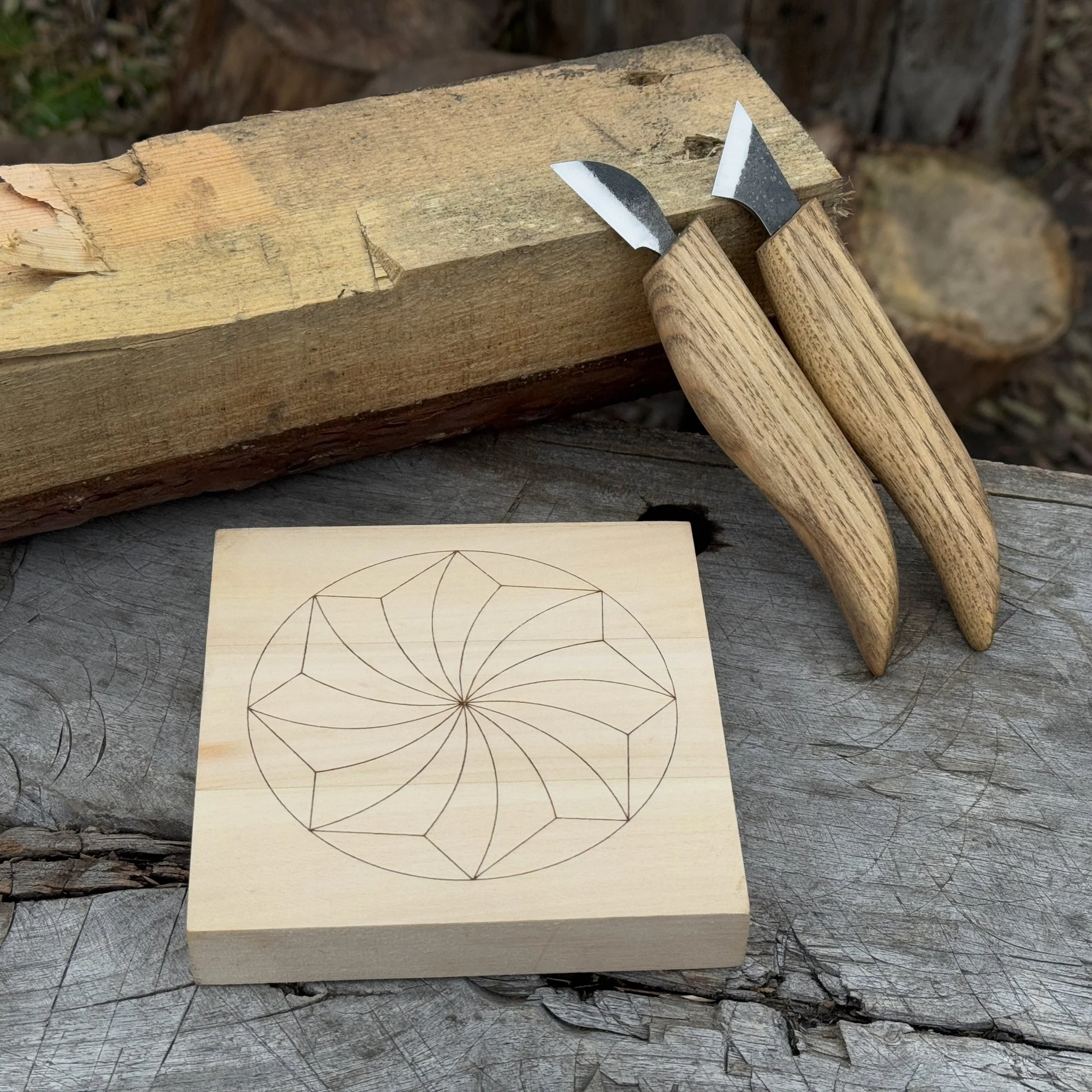 Small Linden Wood Carving Board with Pre-Drawn Pattern - Image 5