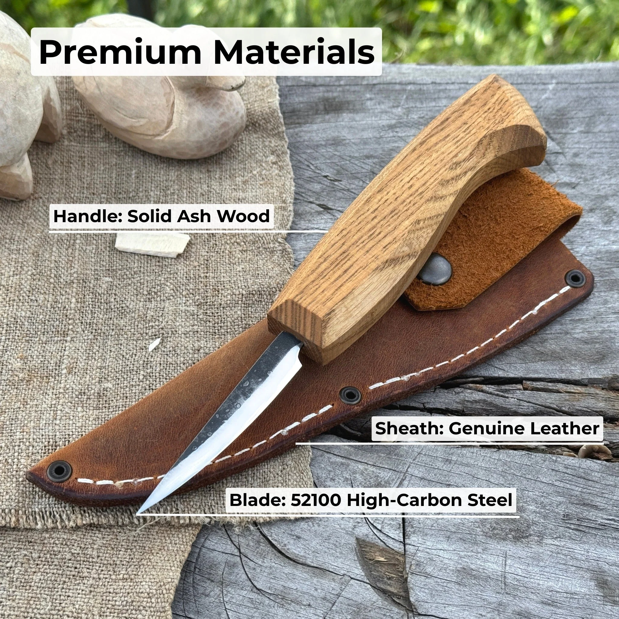 Small Sloyd Carving Knife, Blade 6.5 cm (2.56 inches) - Image 6