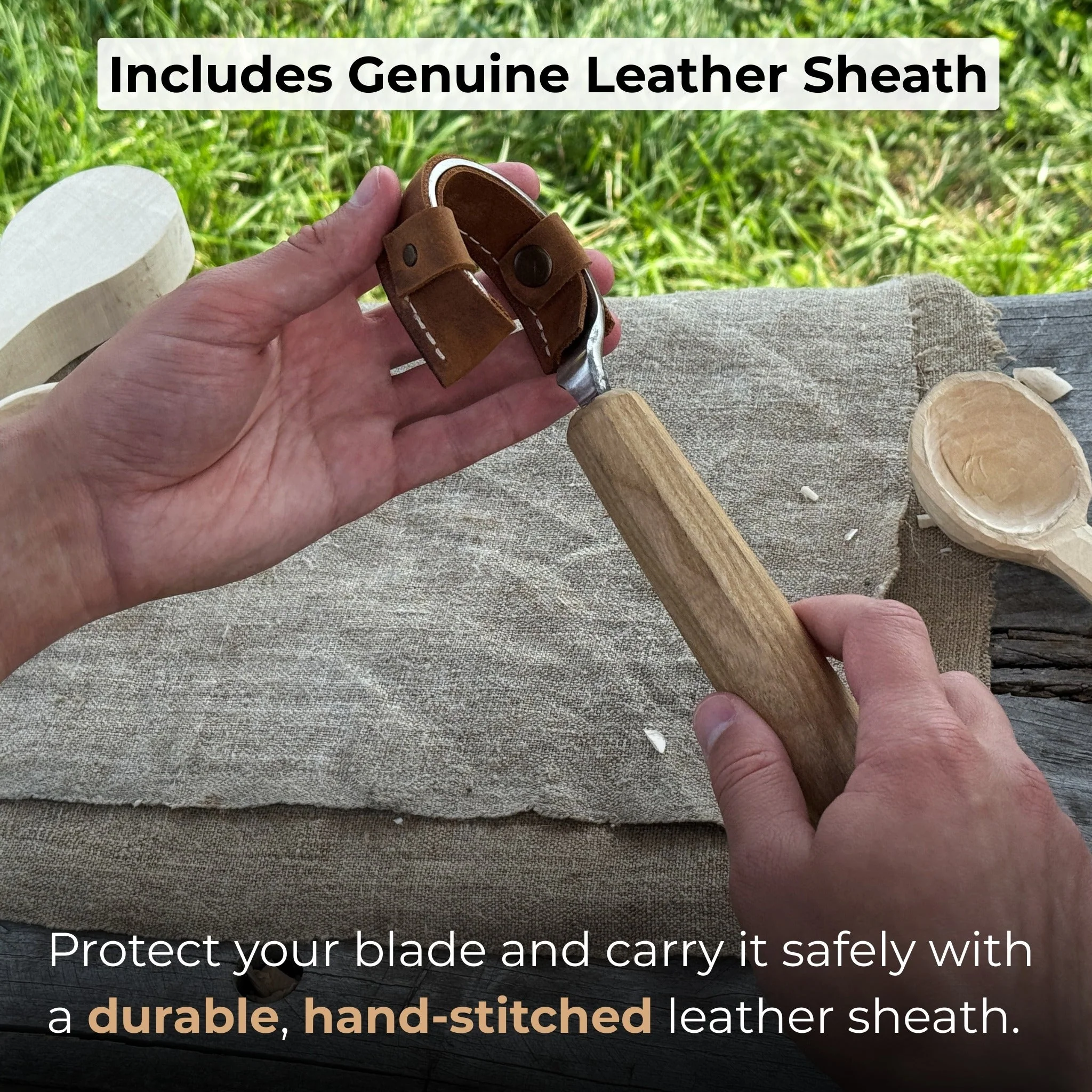 Small Spoon Carving Hook Knife with Octagonal Handle, 6 cm (2.36 inches) - Image 4