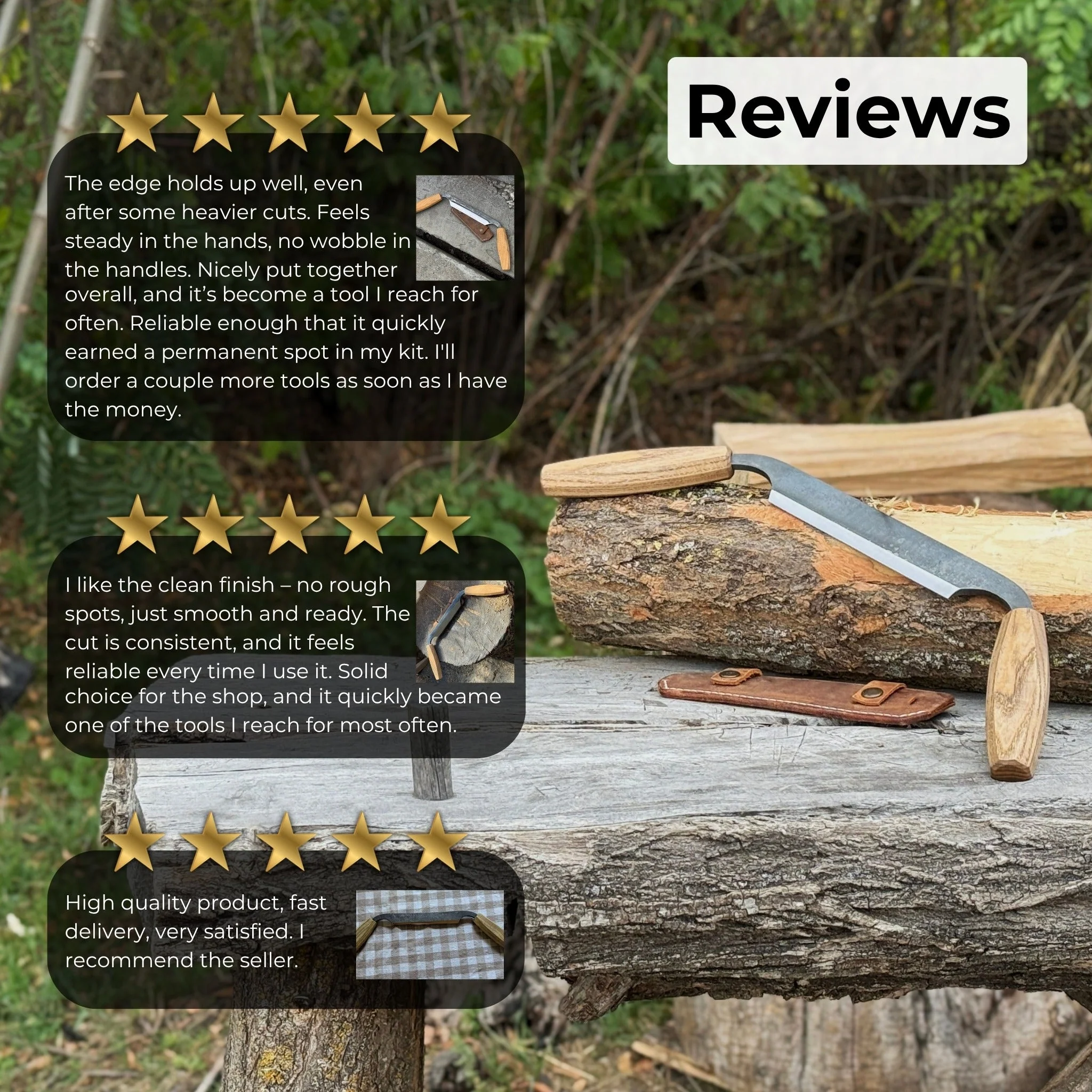 Small Straight Drawknife, 14.5 cm (5.7 inches) Cutting Edge - Image 10