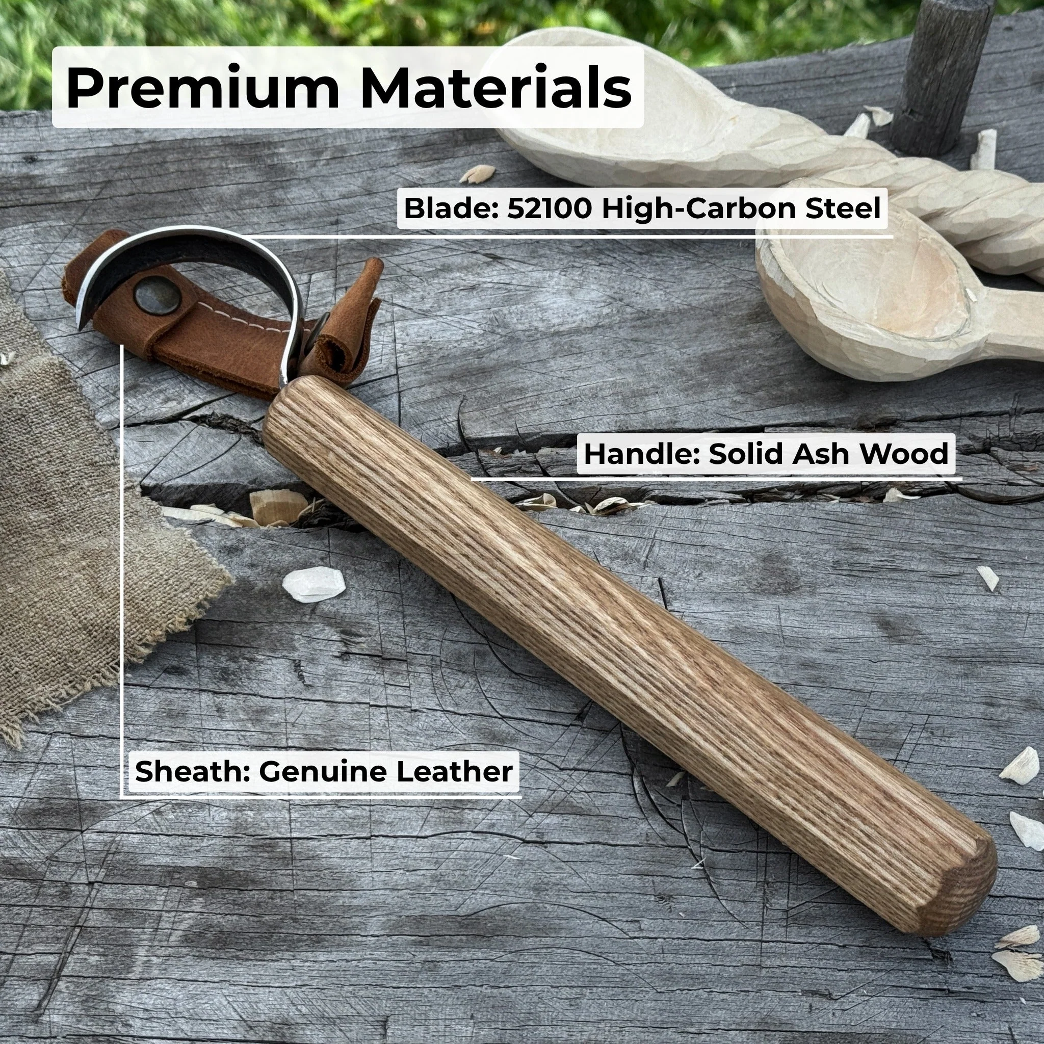 Spoon Carving Hook Knife – Large Radius Curve 5.5 cm (2.17 inches) - Image 6