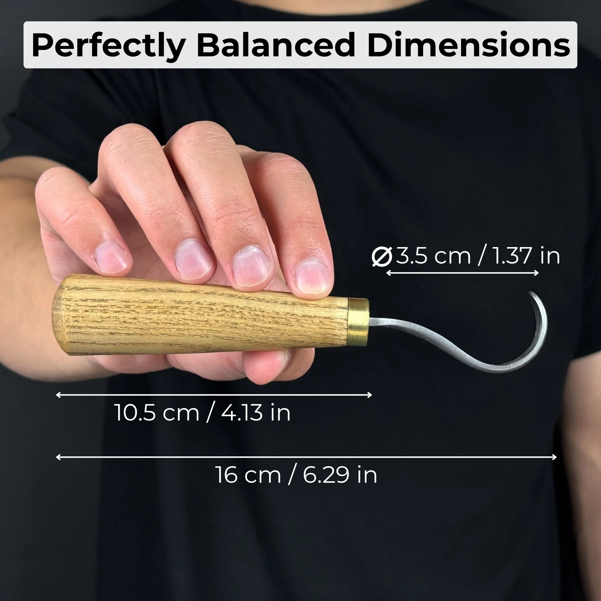 Spoon Carving Hook Knife with Leather Sheath, Blade 3.5 cm (1.38 inches) - Image 5