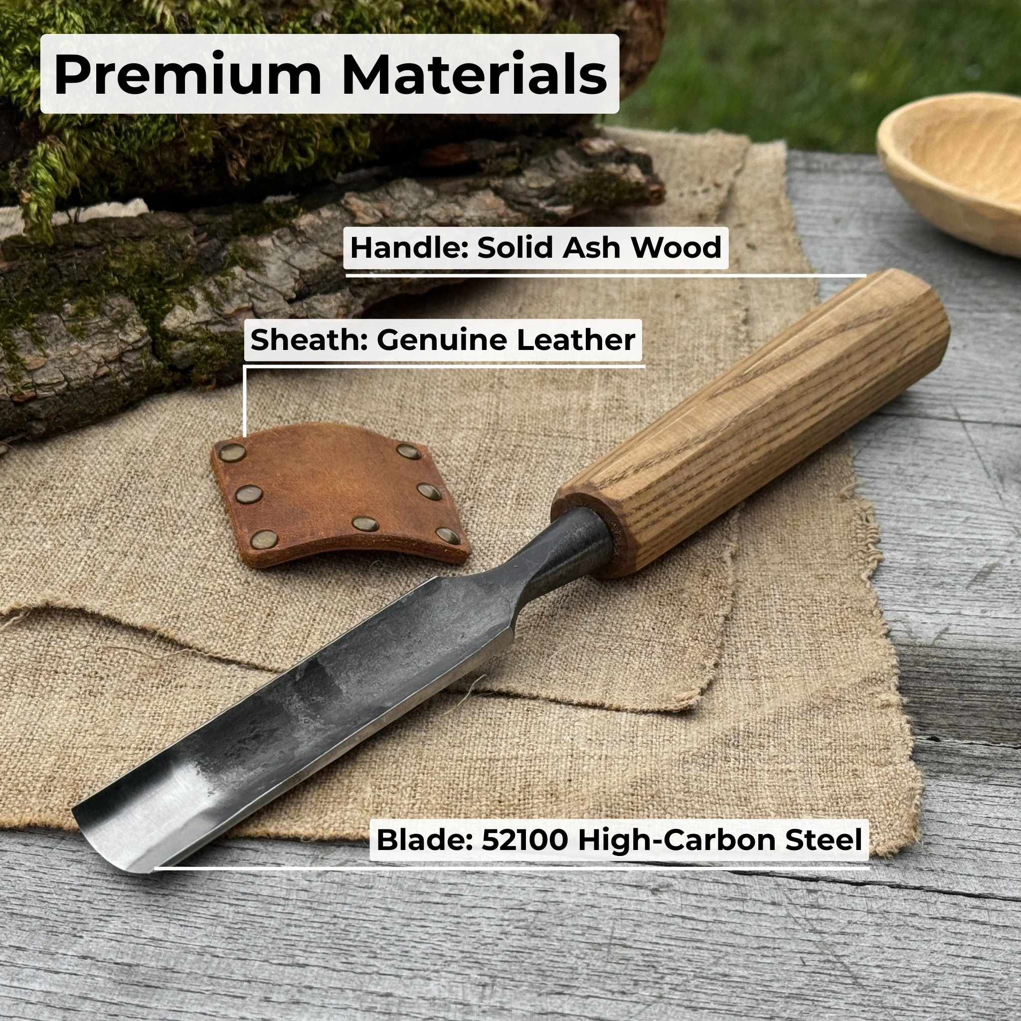 Straight Carving Gouge, 20 - 40 mm (0.8 - 1.6 inches) - Image 7