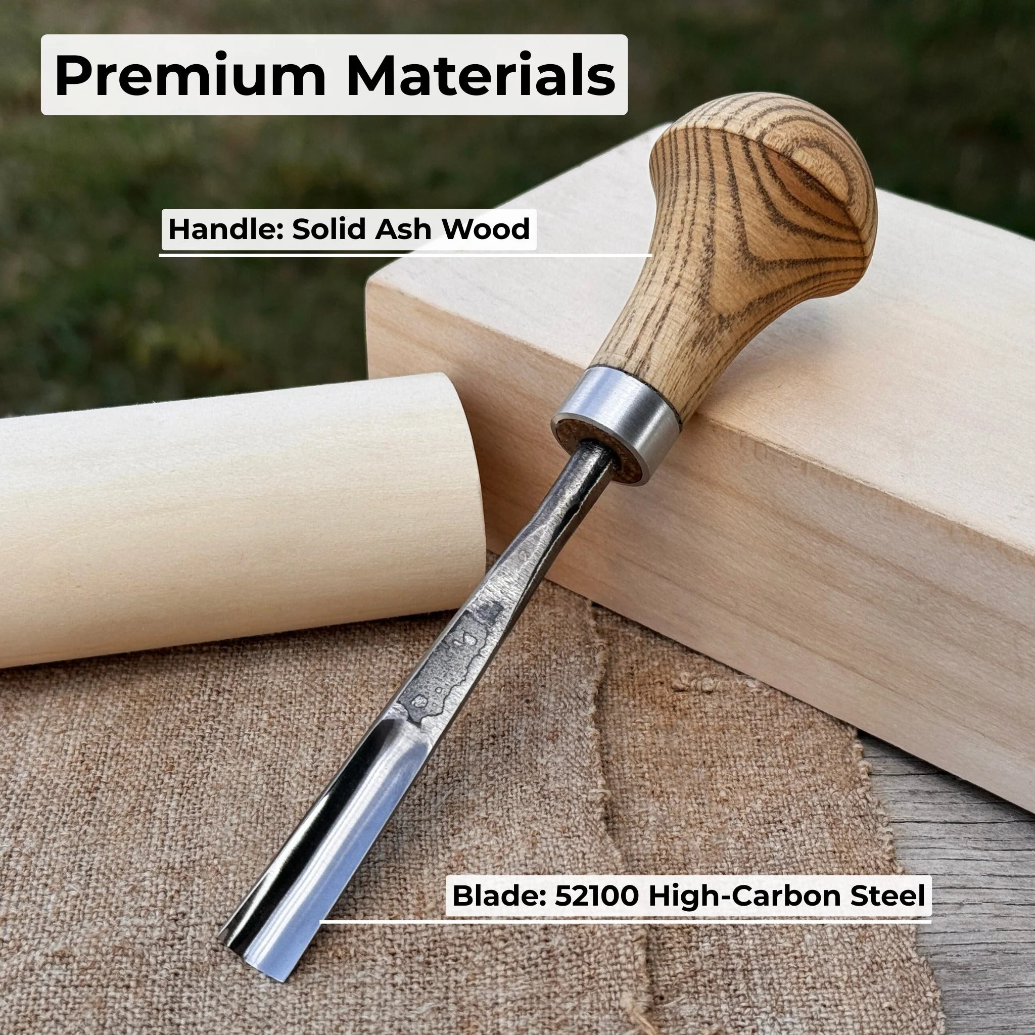 Straight Carving Gouge with Palm Handle, 5 - 12 mm (0.20 - 0.47 inches) - Image 6