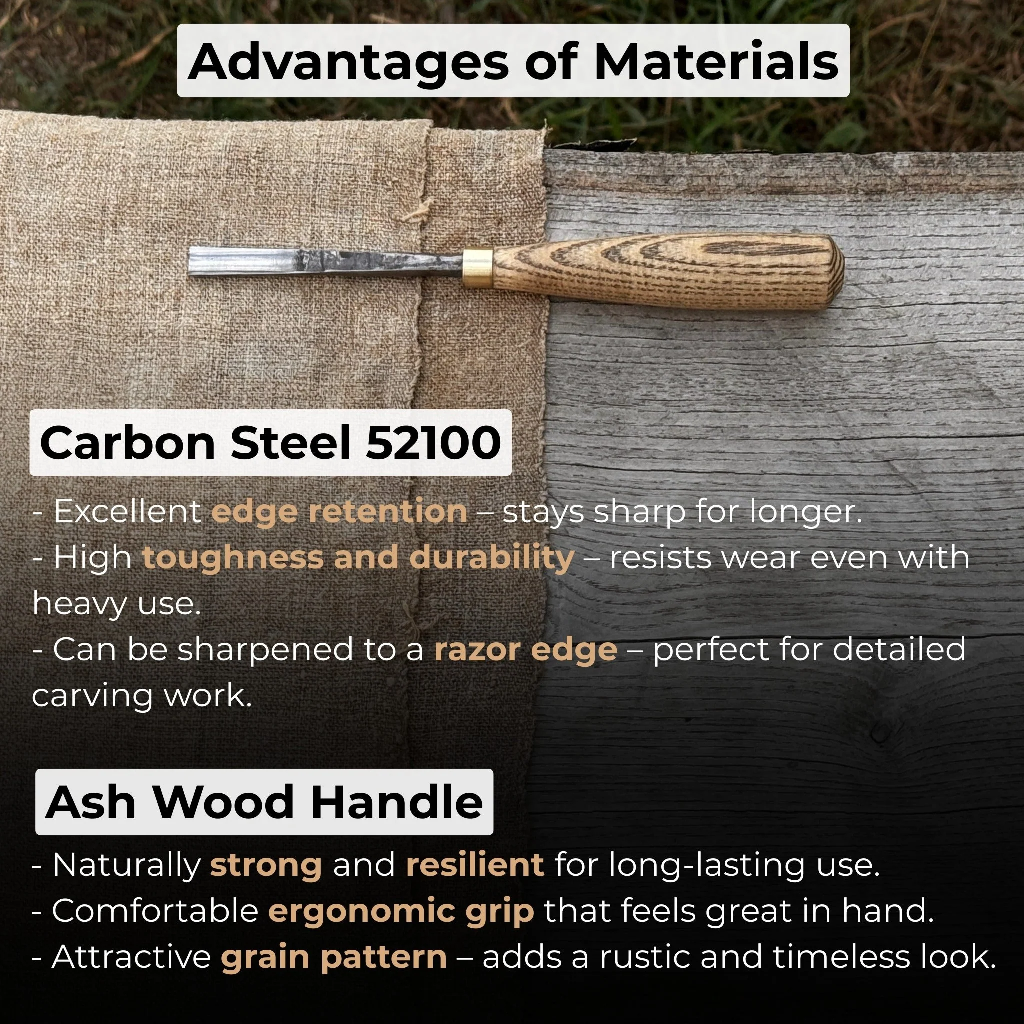 Straight Wood Carving Gouge, 5 - 12 mm (0.20 - 0.47 inches) - Image 4
