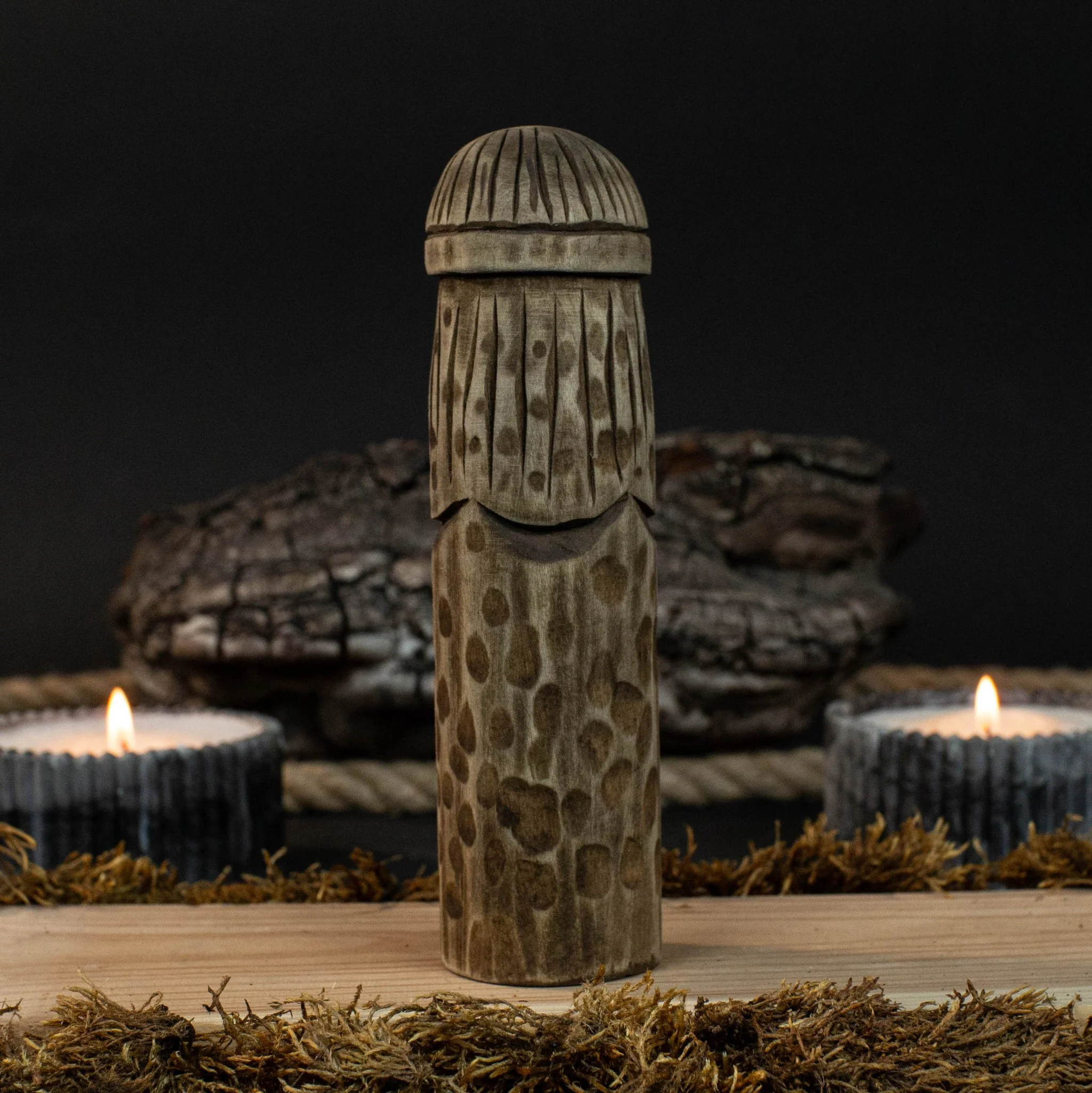 Thor Wooden Figurine – 14 cm (5.7 inches) Hand-Carved Norse God of Thunder and Strength - Image 3