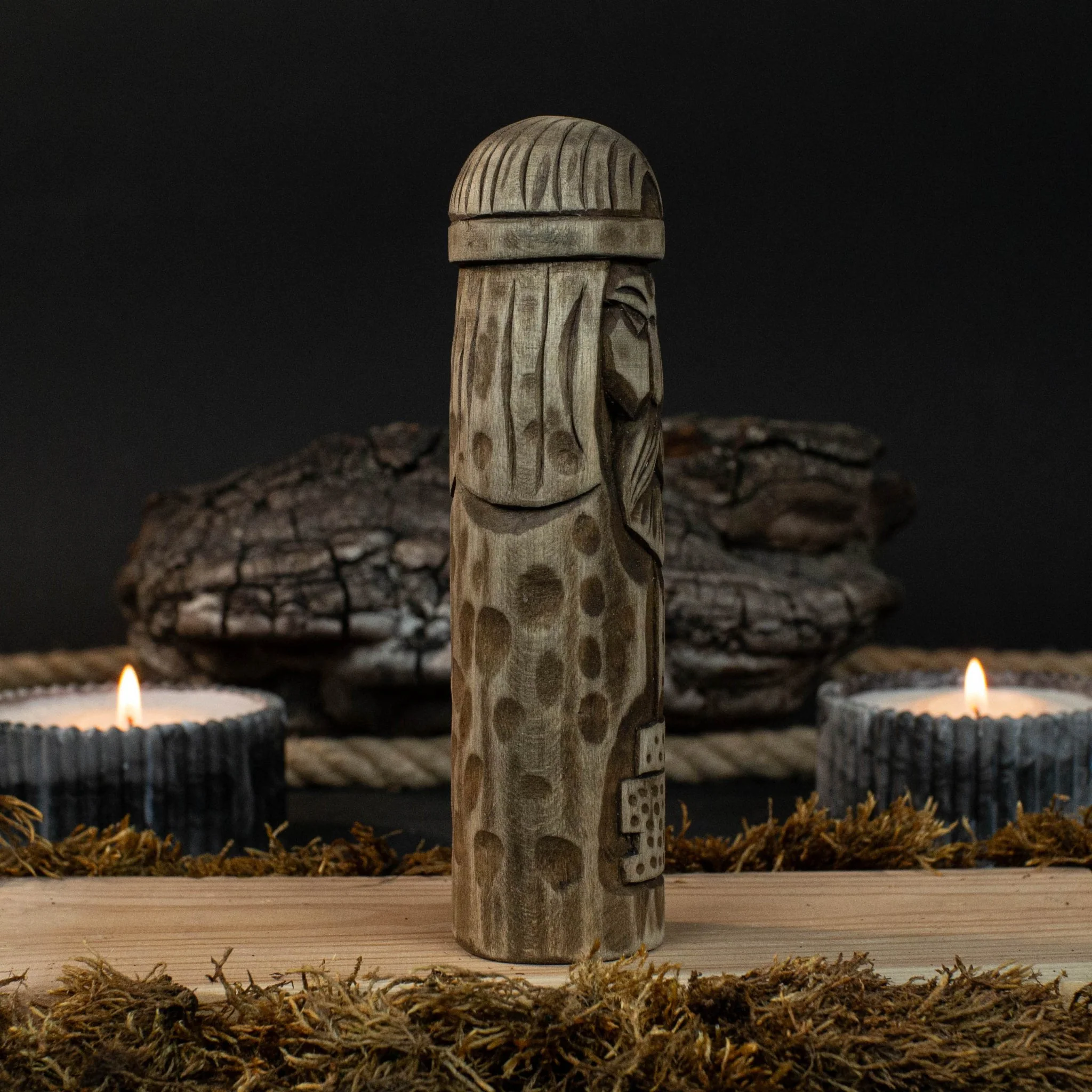 Thor Wooden Figurine – 14 cm (5.7 inches) Hand-Carved Norse God of Thunder and Strength - Image 4