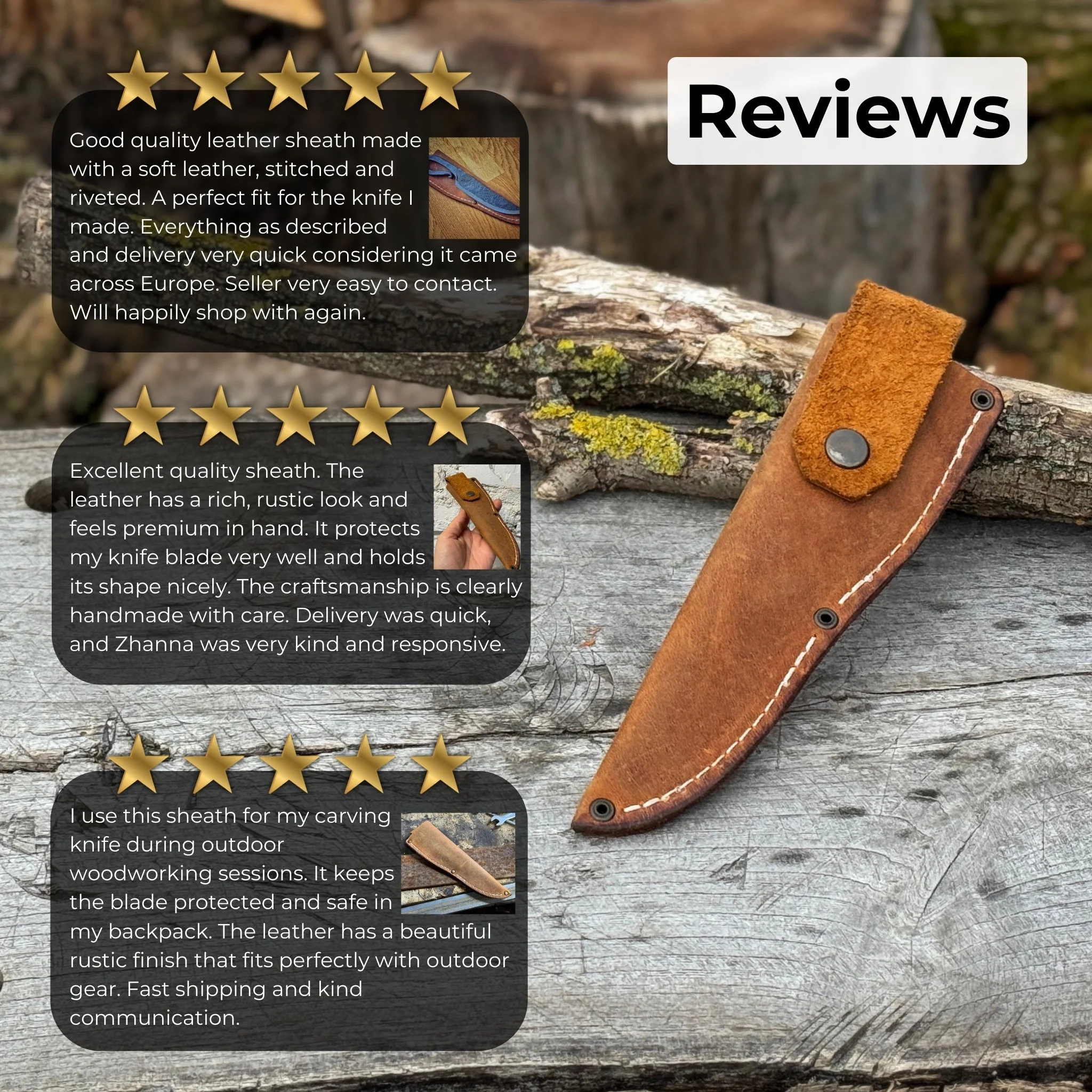 Universal Leather Knife Sheath For Fixed Knife - Image 5