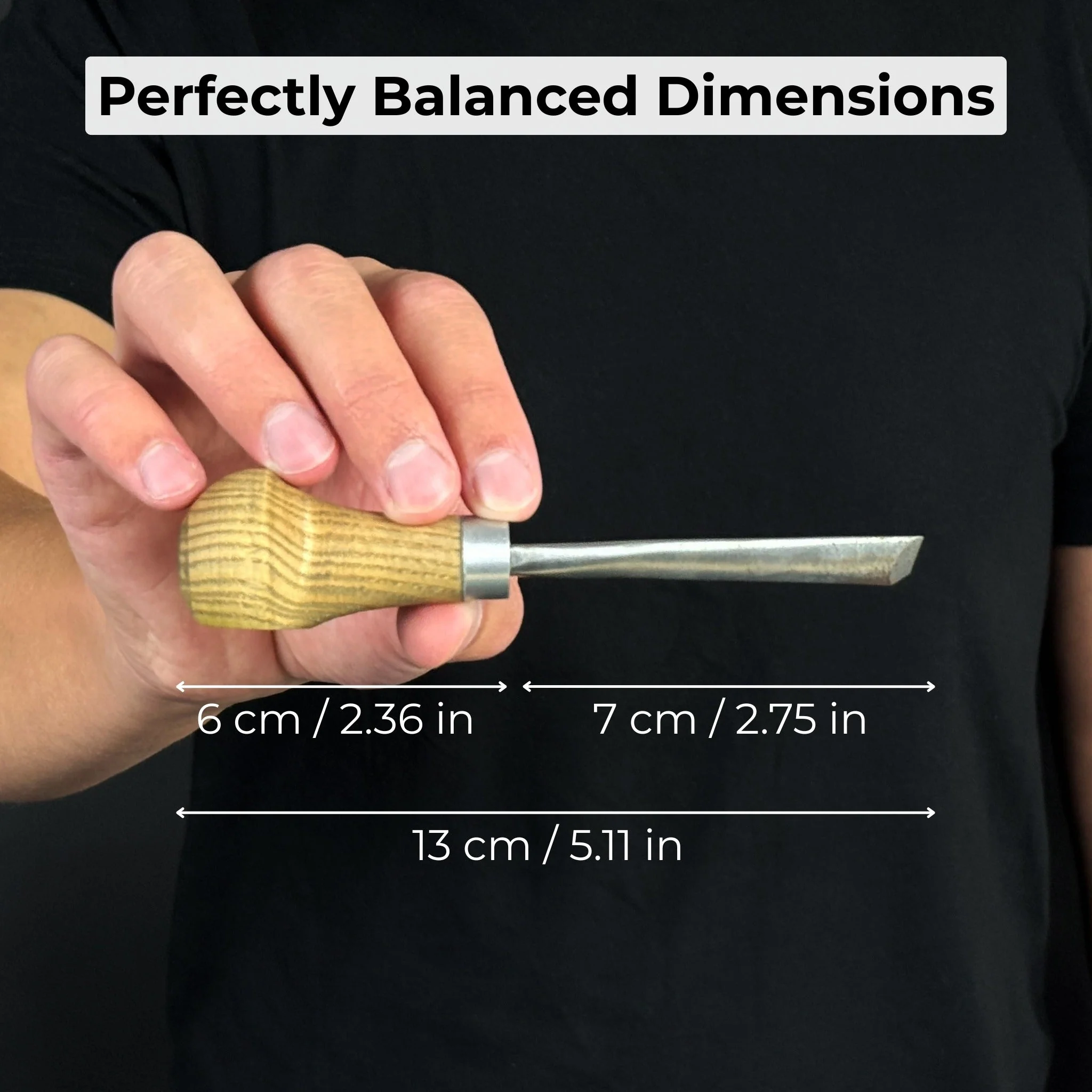 V-Parting Chisel 60 Degree with Palm Handle, 8 mm (0.31 inches) - Image 5
