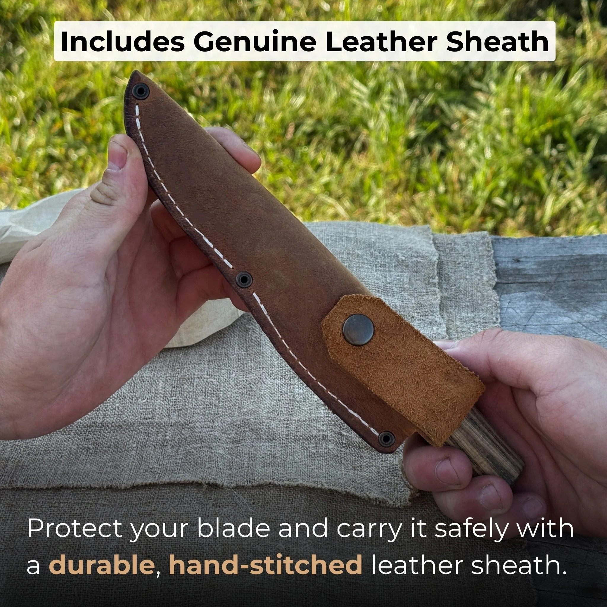 Whittling Sloyd Knife with Leather Sheath, 10 cm (3.94 inches) - Image 4
