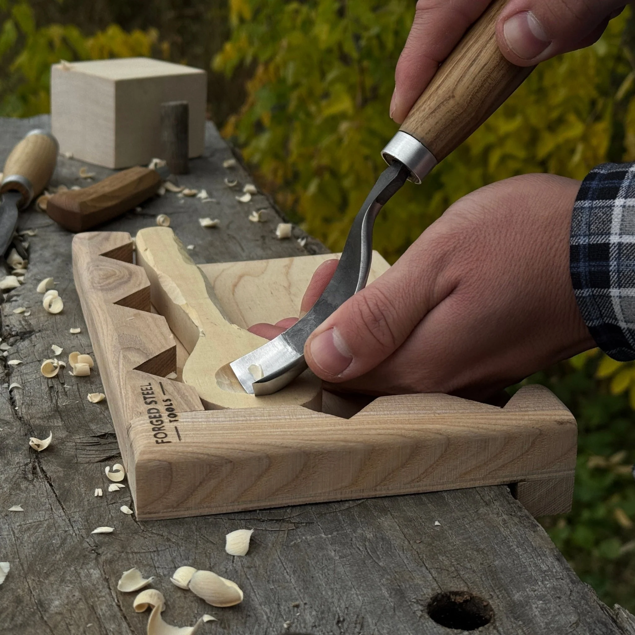 Wooden Bench Hook for Carving. Handcrafted Work Support for Wood Carving - Image 8